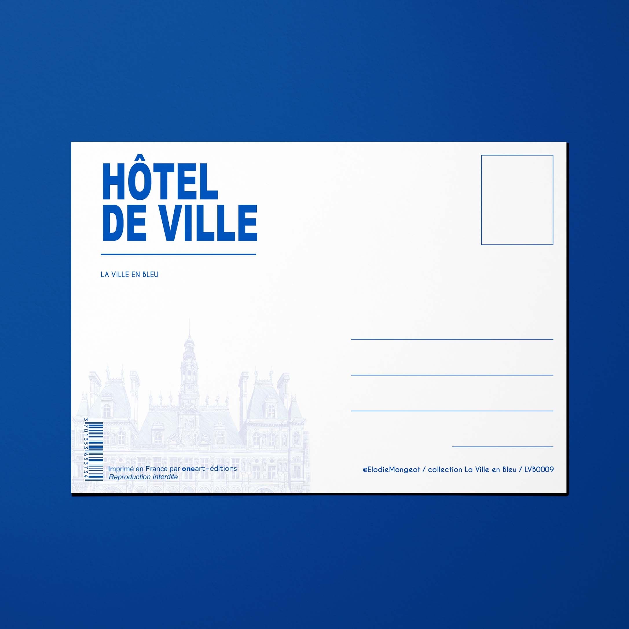 Carte postale La Ville en Bleu Hôtel de Ville