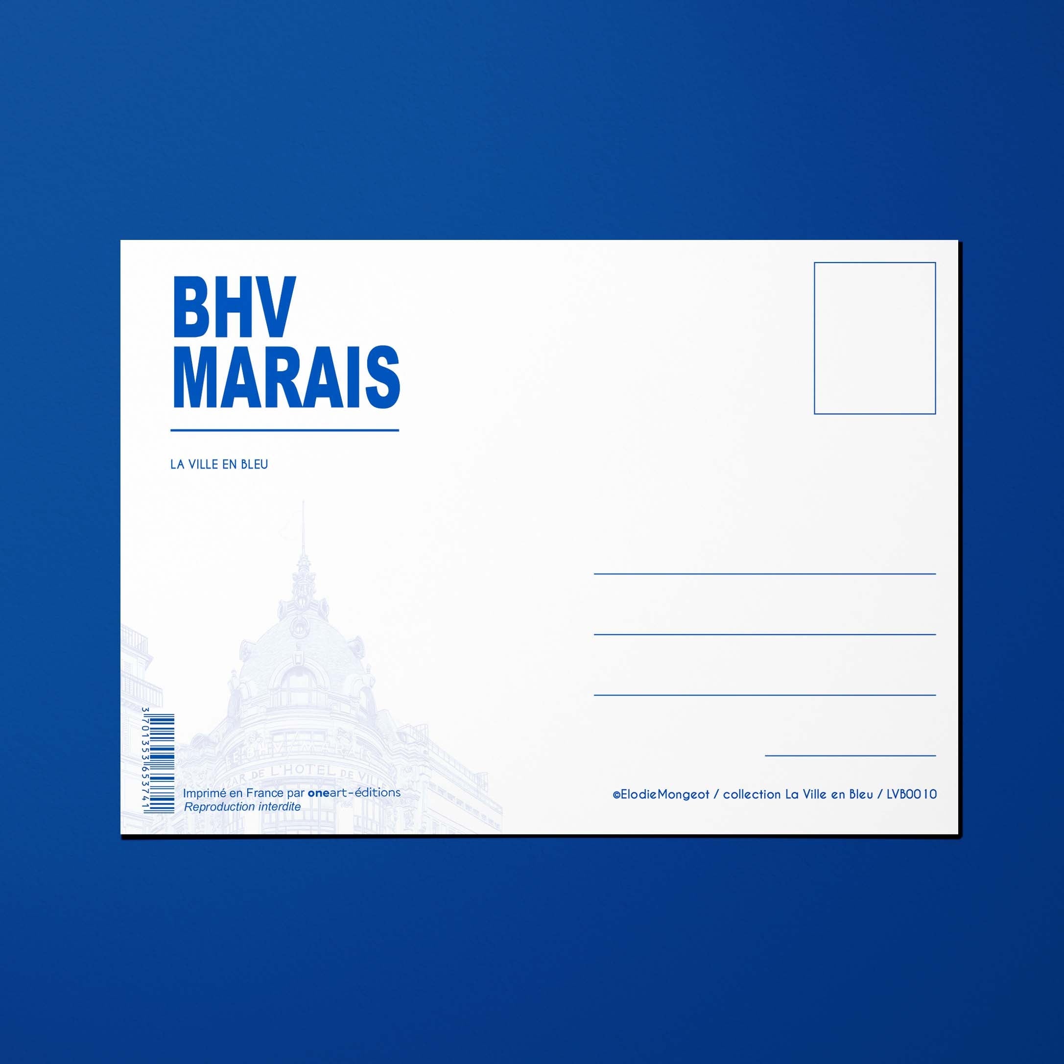 Carte postale La Ville en Bleu BHV Marais