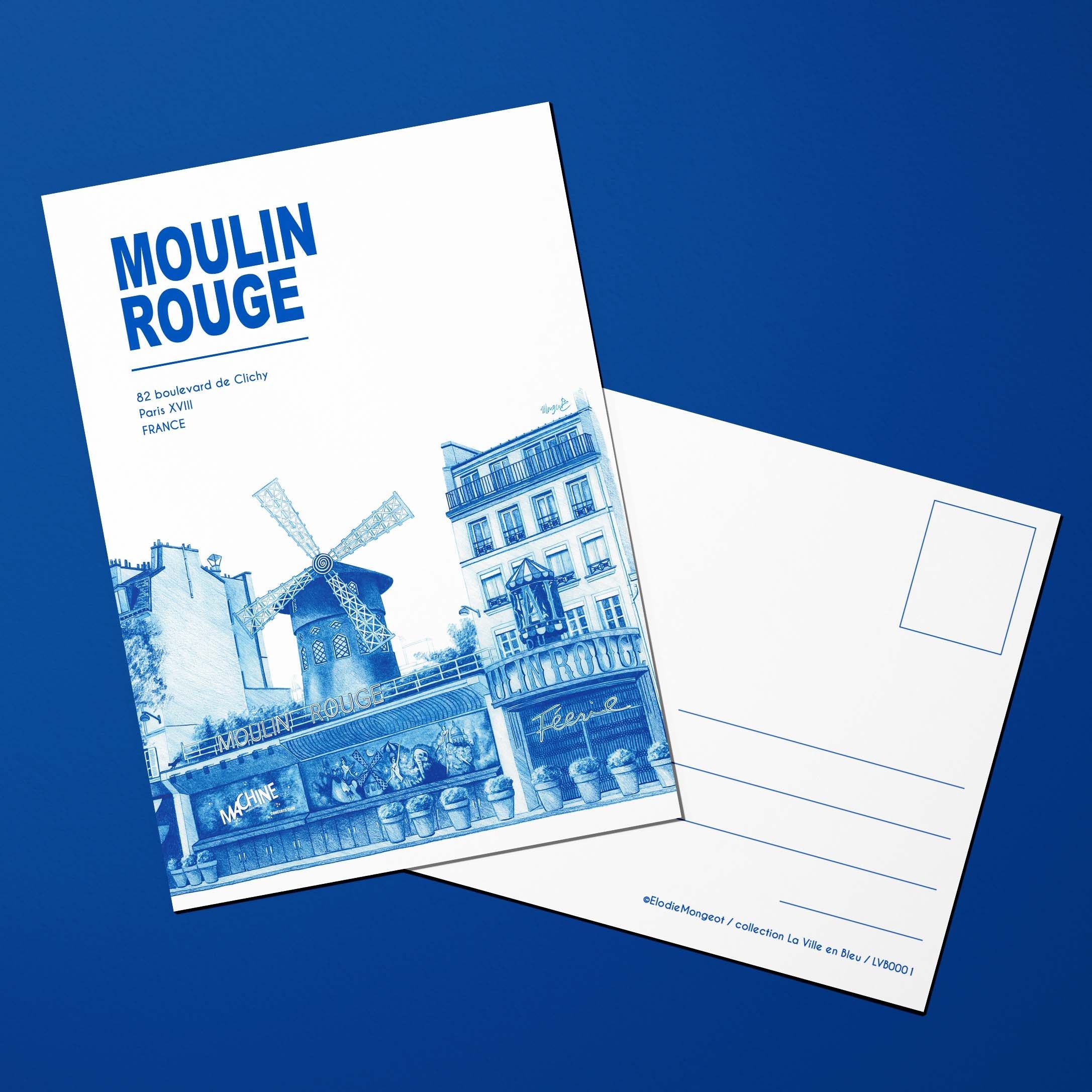 Carte postale La Ville en Bleu Moulin Rouge