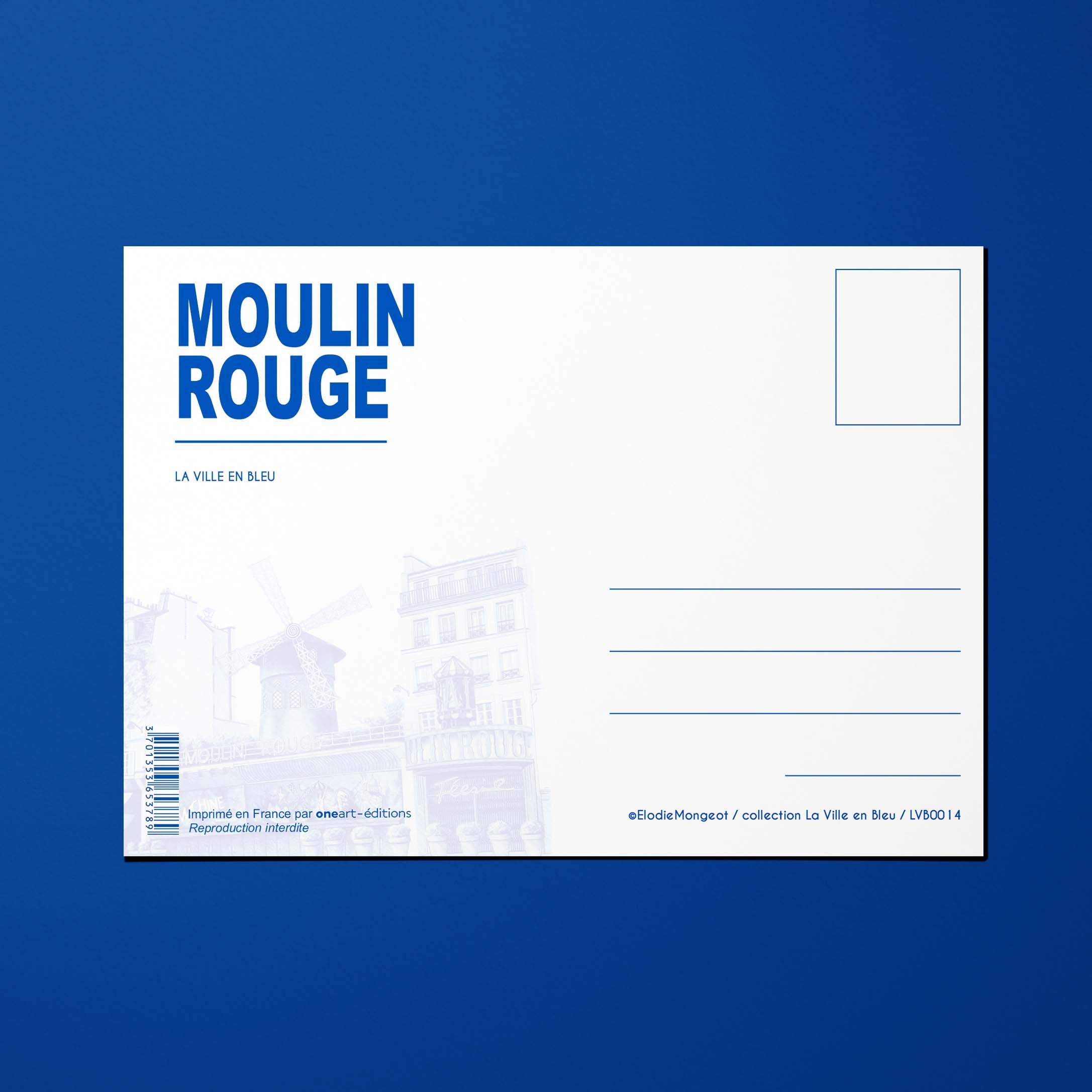 Carte postale La Ville en Bleu Moulin Rouge