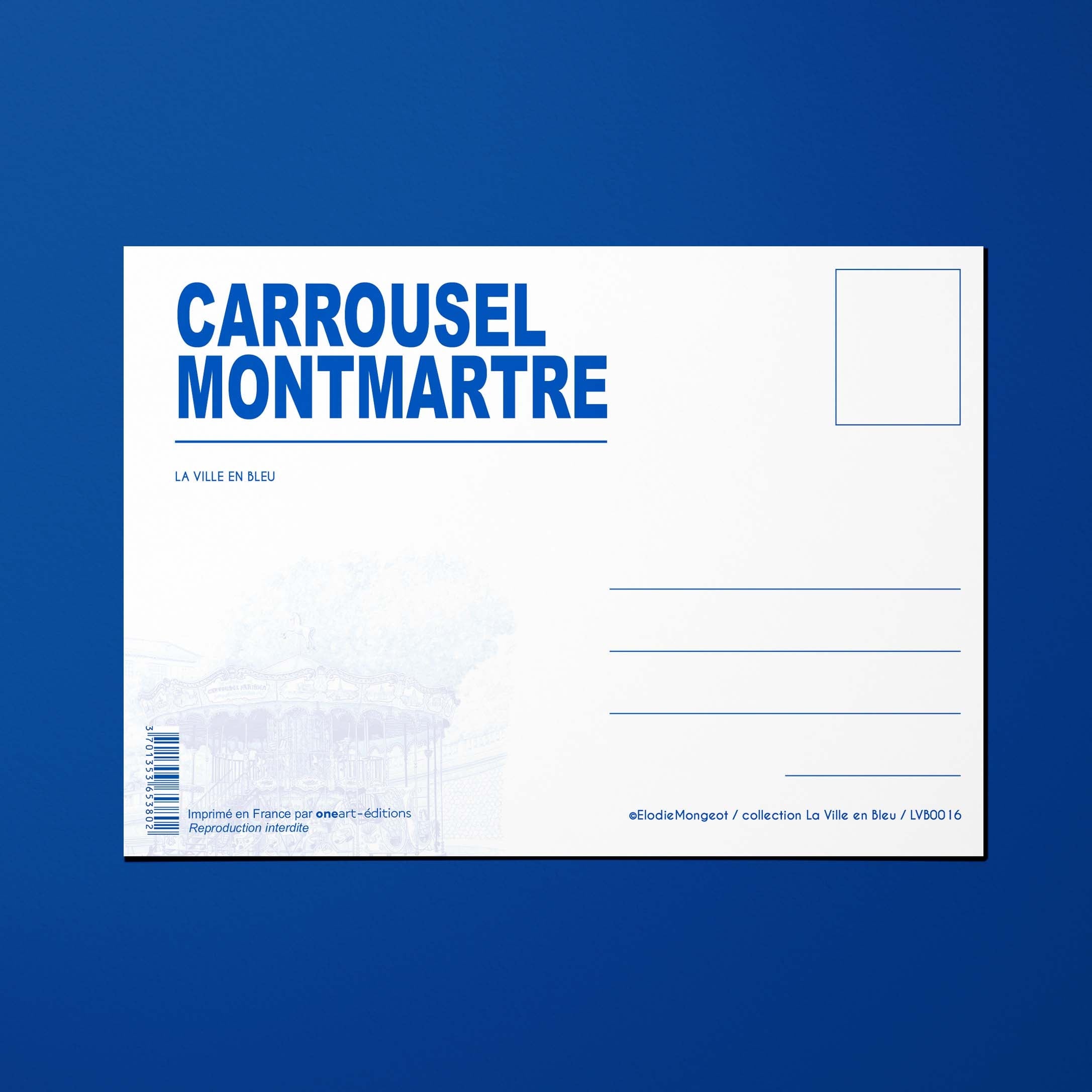 Carte postale La Ville en Bleu Carrousel Montmartre