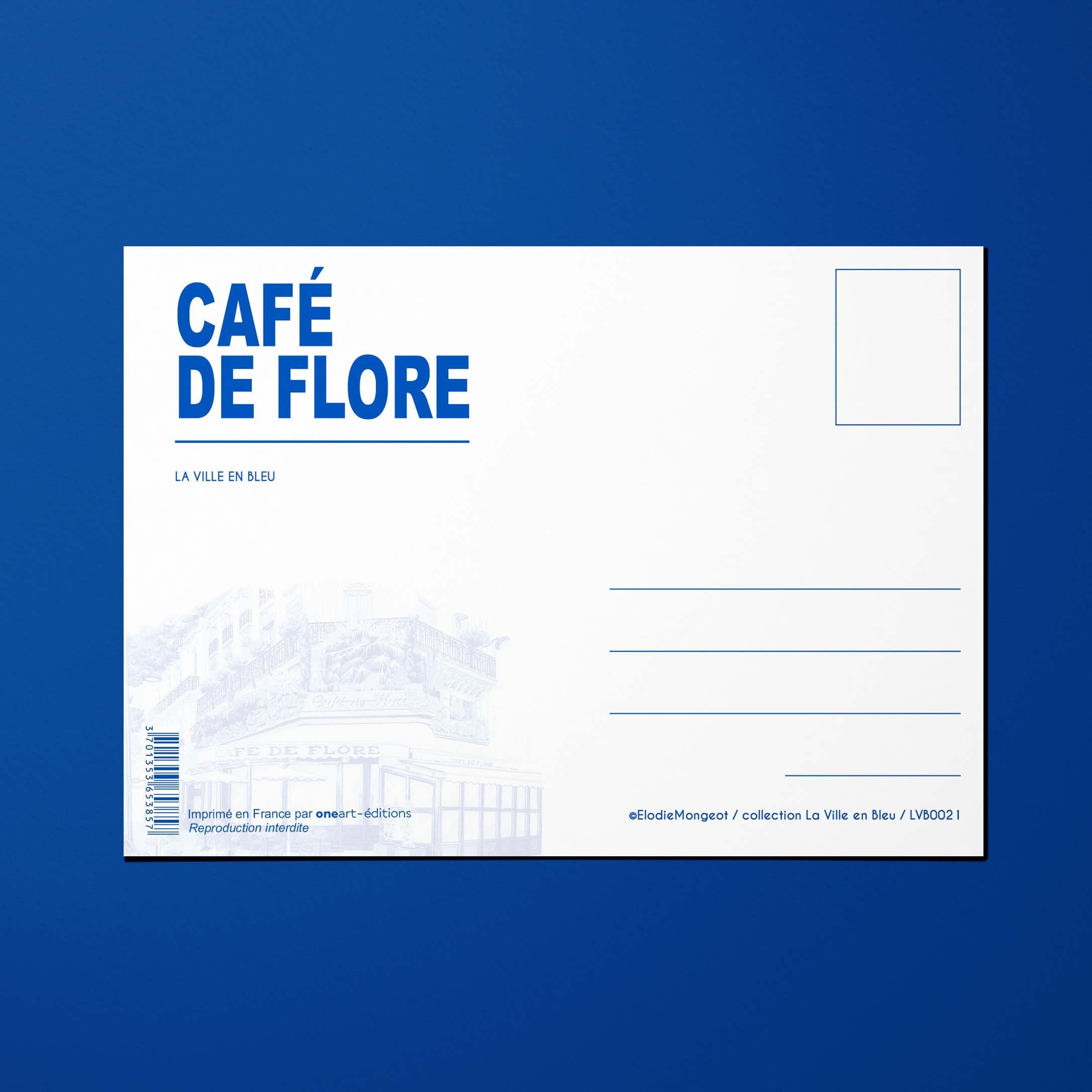 Carte postale La Ville en Bleu Café de Flore