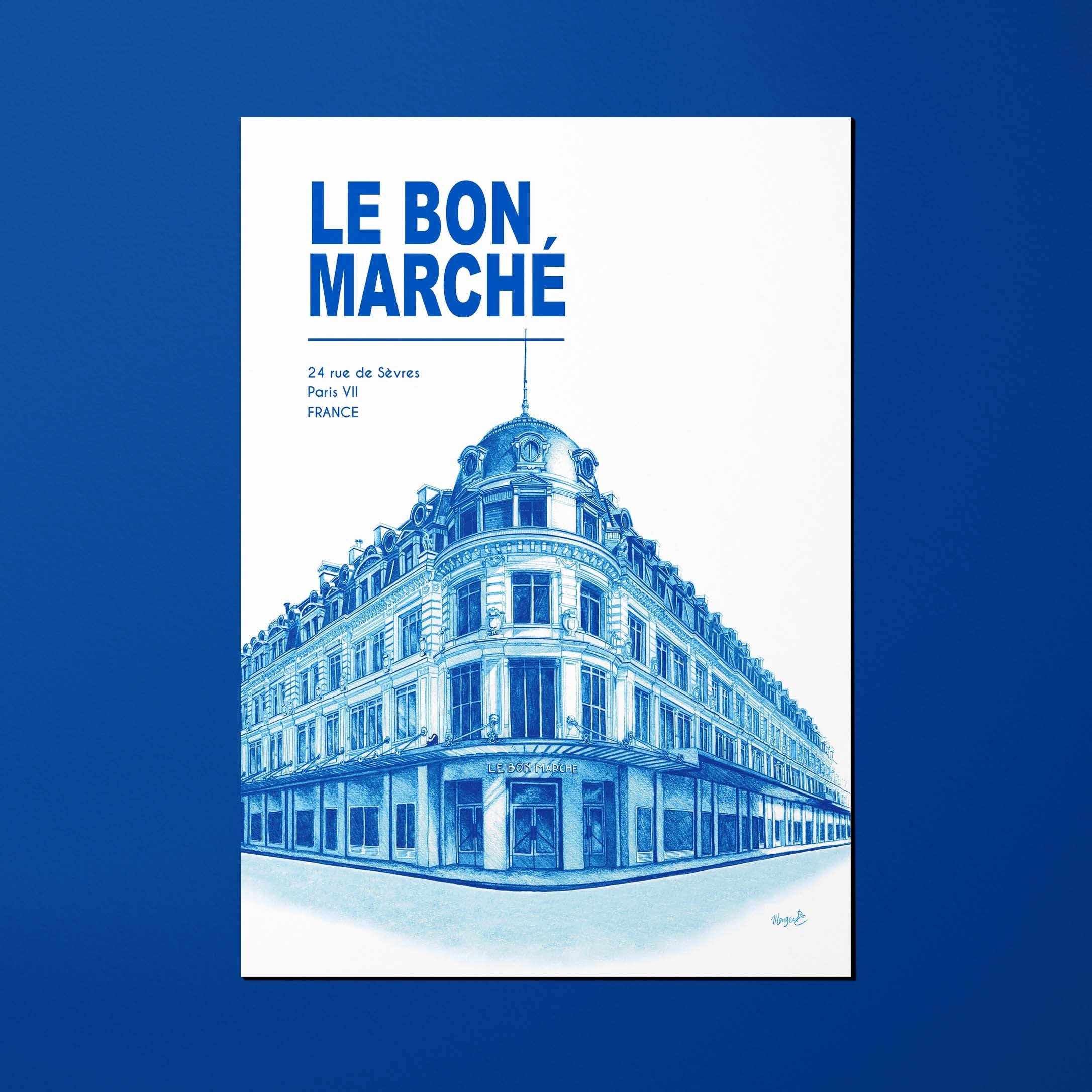 Carte postale La Ville en Bleu Le Bon Marché