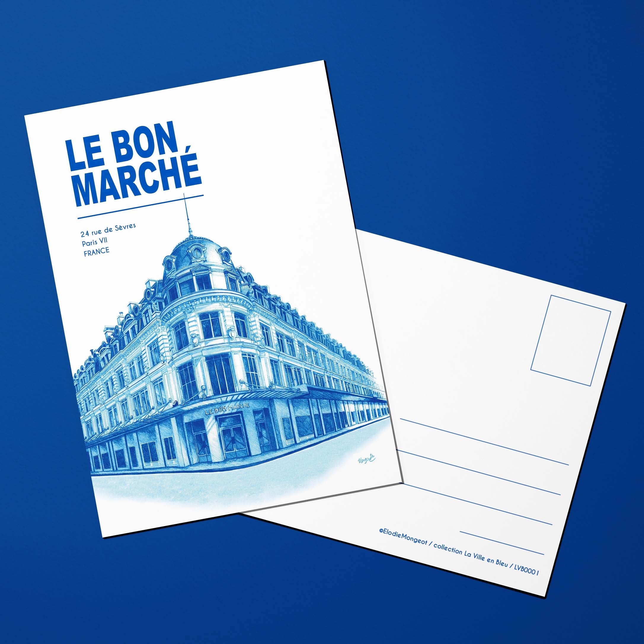 Carte postale La Ville en Bleu Le Bon Marché