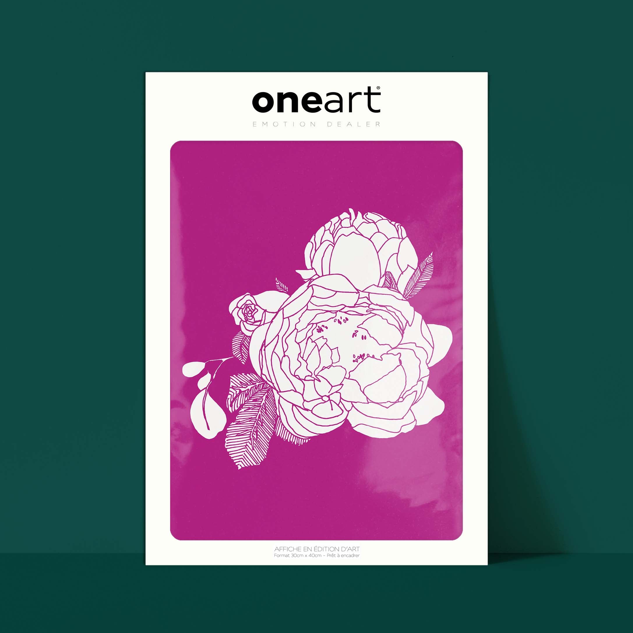 Affiche atelierDAZAT Pivoine coloré