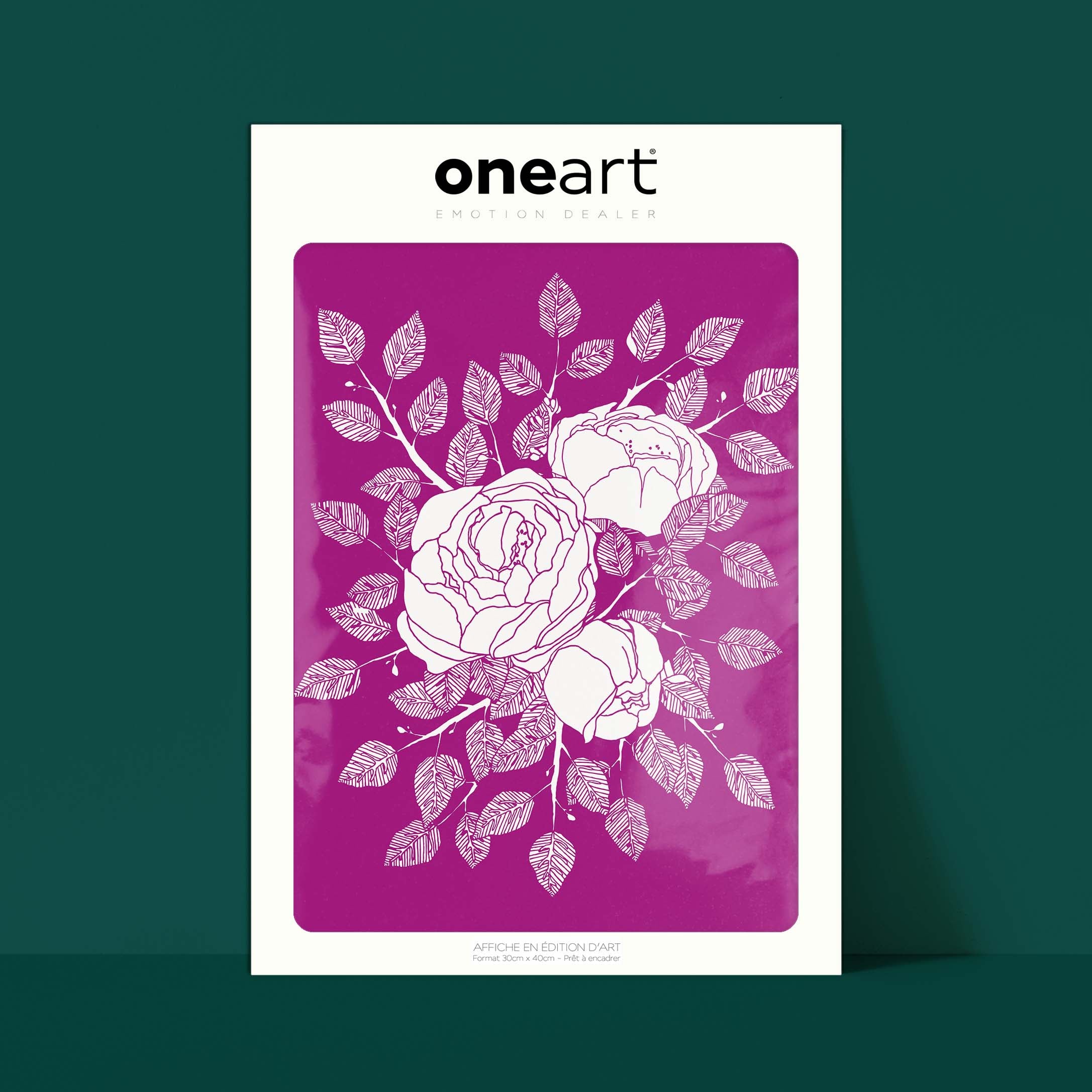 Affiche atelierDAZAT Bouquet de pivoines coloré