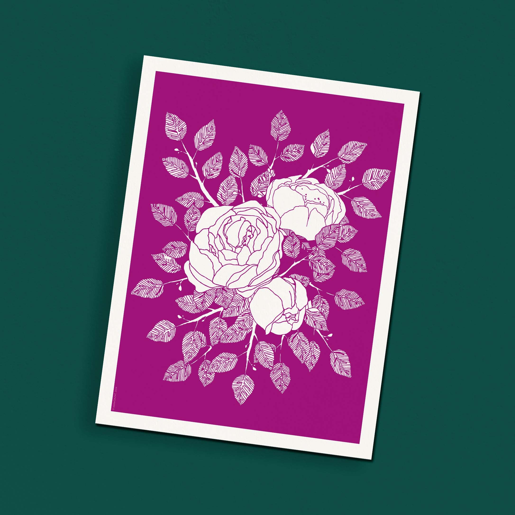 Affiche atelierDAZAT Bouquet de pivoines coloré