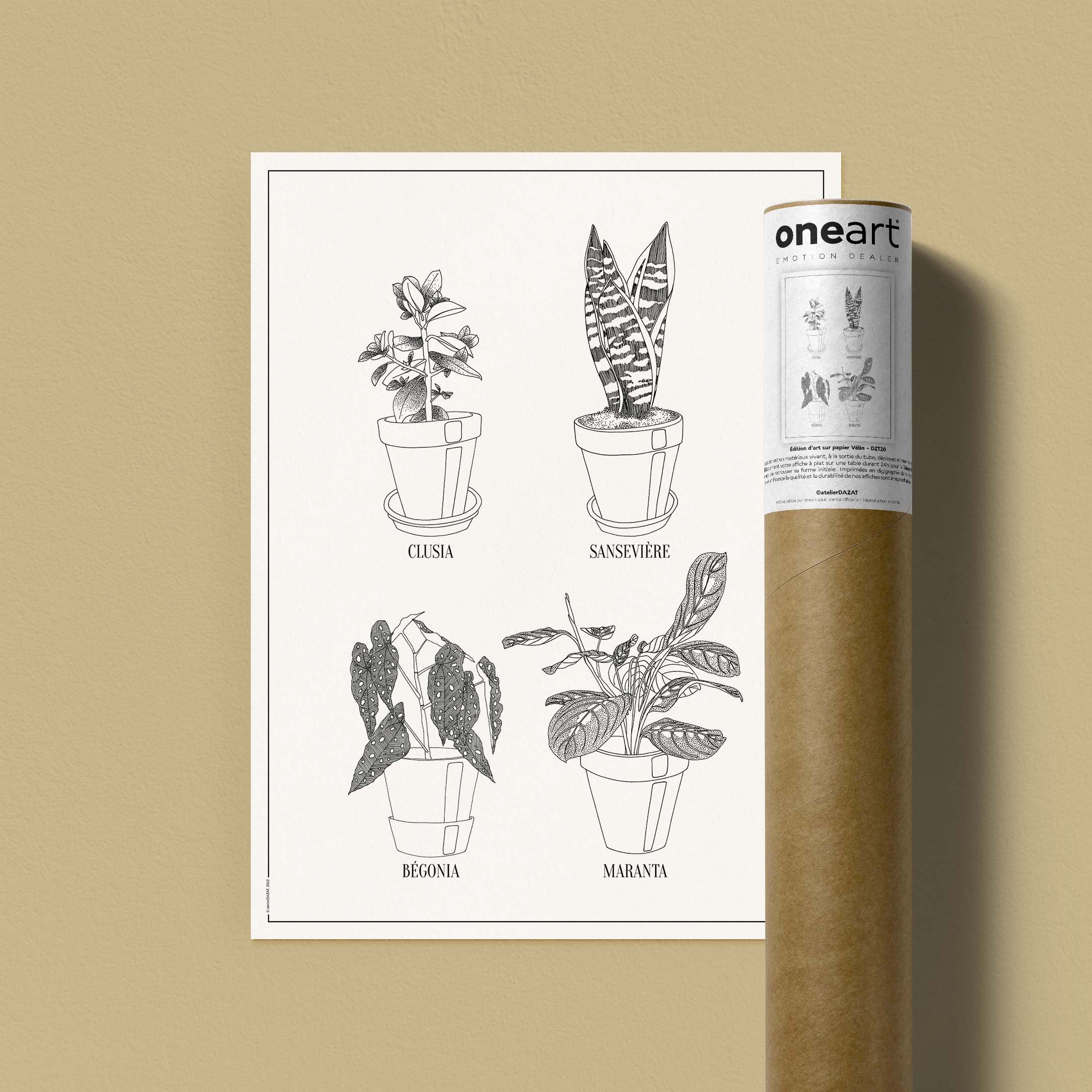 Affiche atelierDAZAT Les plantes en pot-oneart.fr