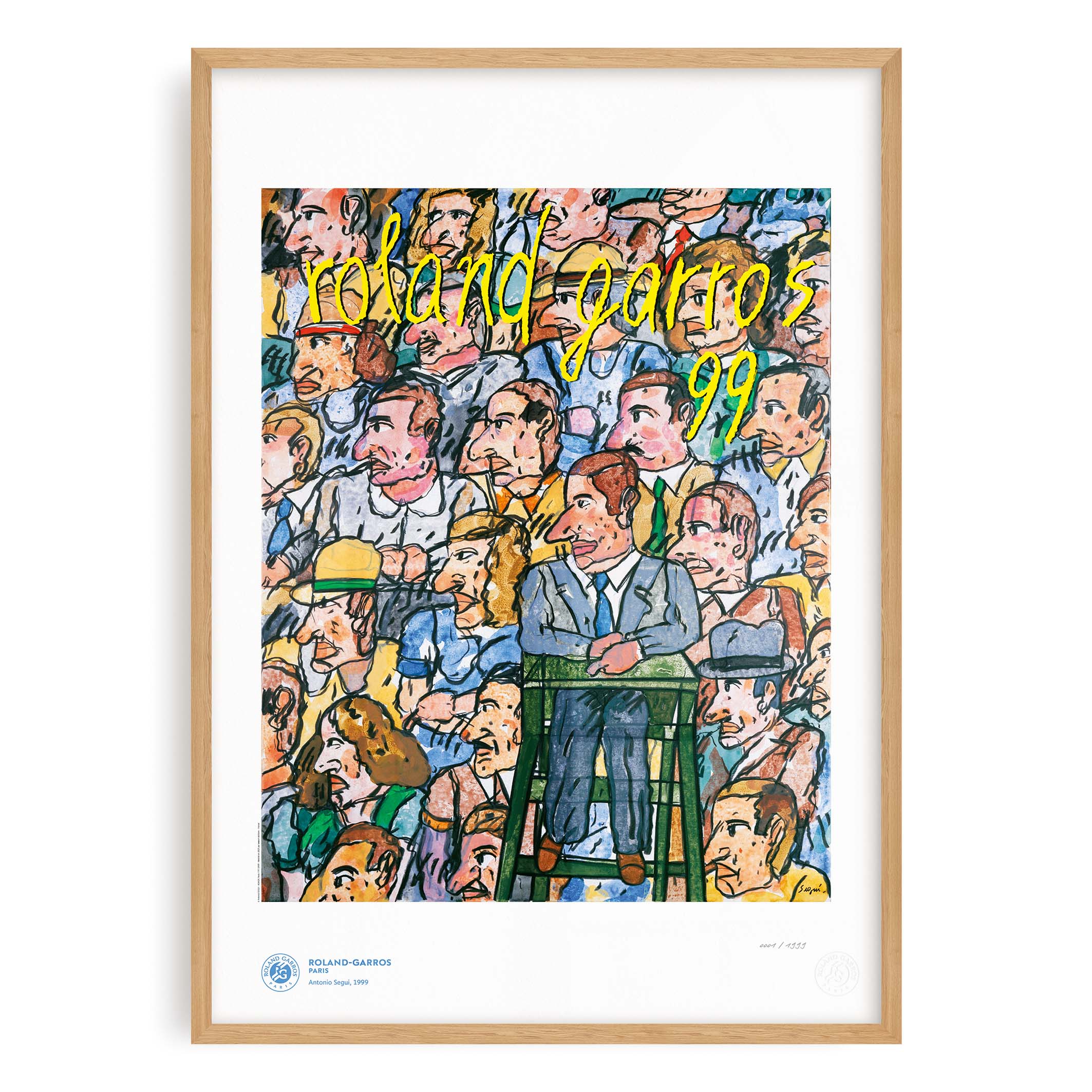 ÉDITION LIMITÉE PREMIUM - Affiche Roland-Garros 1999 par Antonio SEGUI