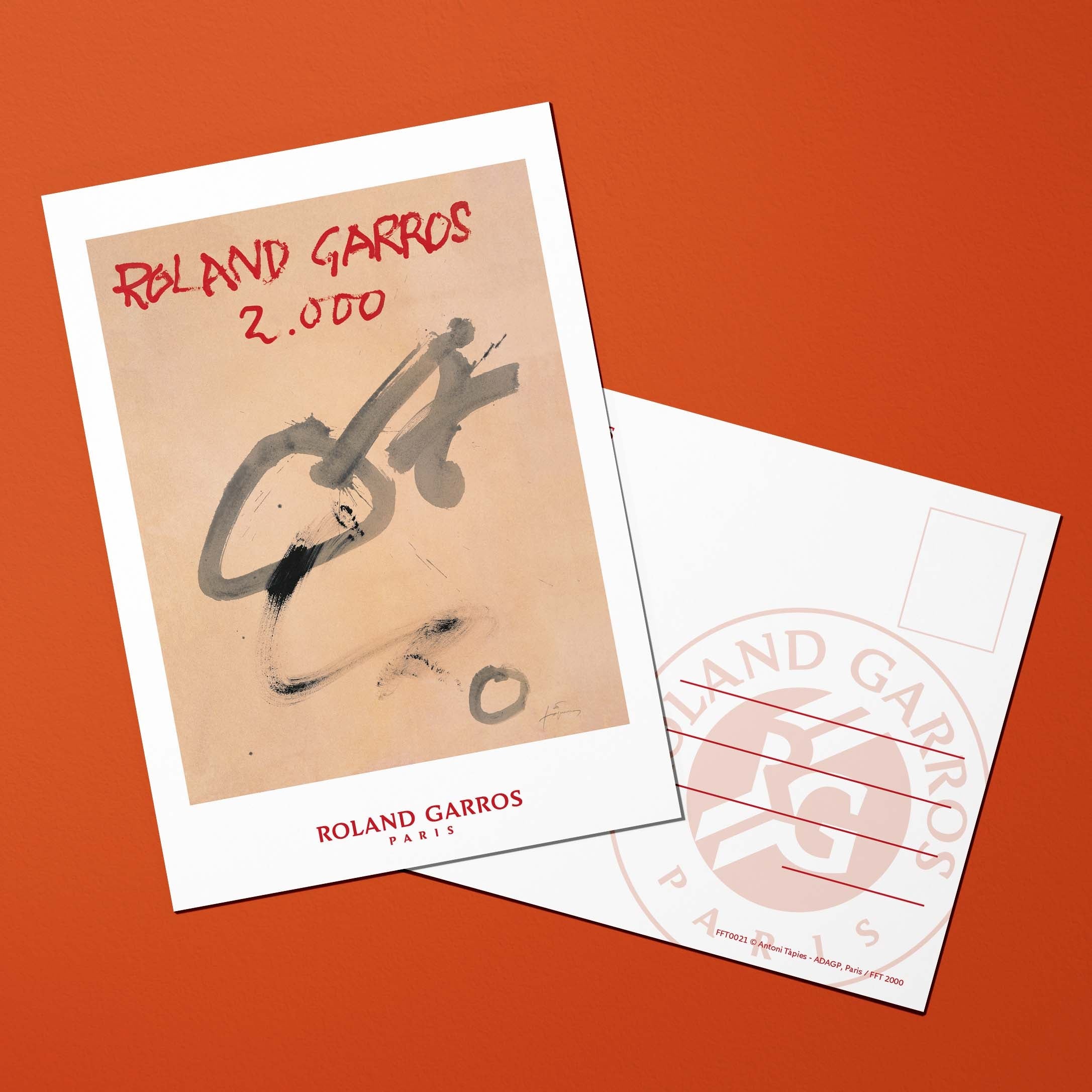 Carte postale Roland-Garros 2000 par Antoni TAPIES