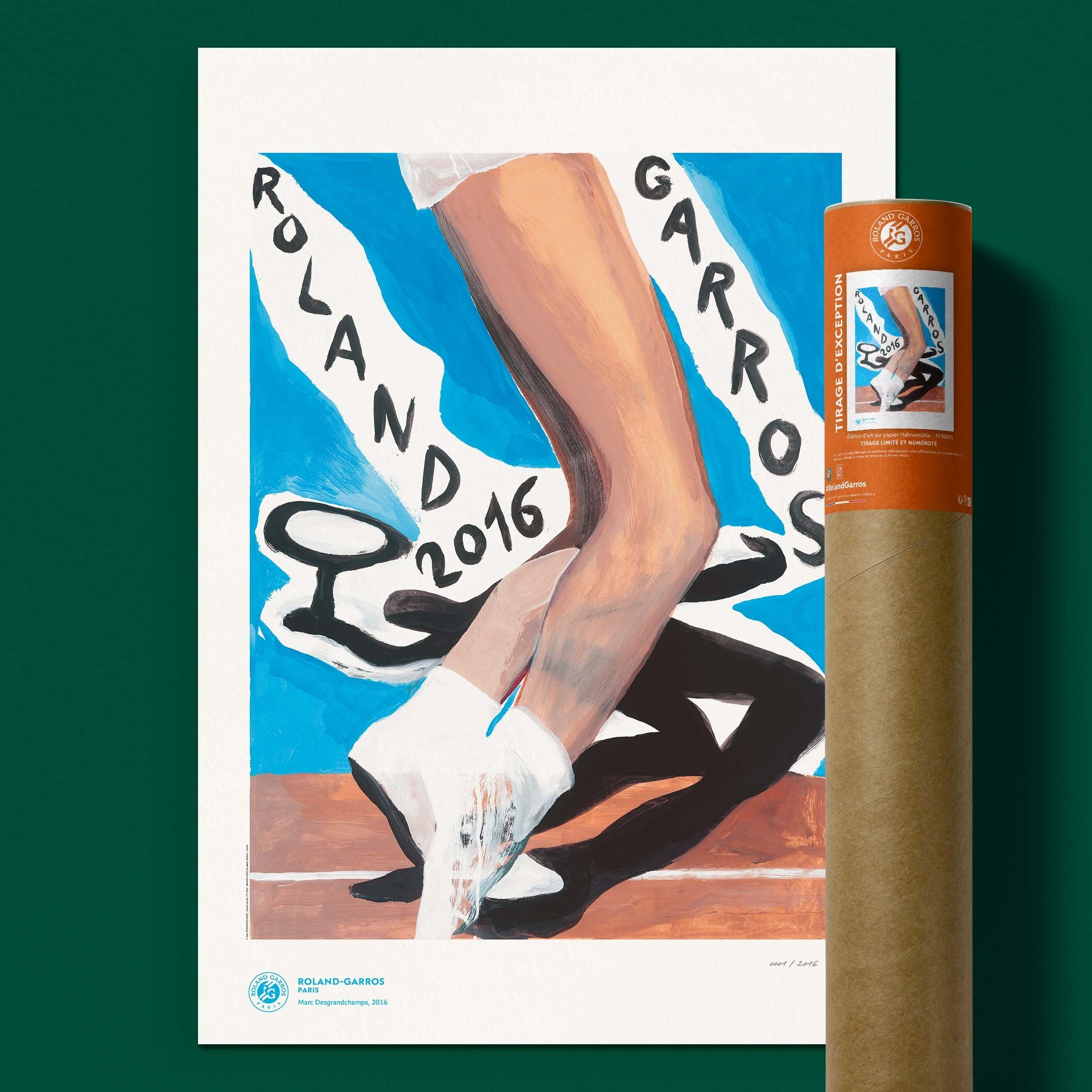 ÉDITION LIMITÉE PREMIUM - Affiche Roland-Garros 2016 par Marc DESGRANDCHAMPS