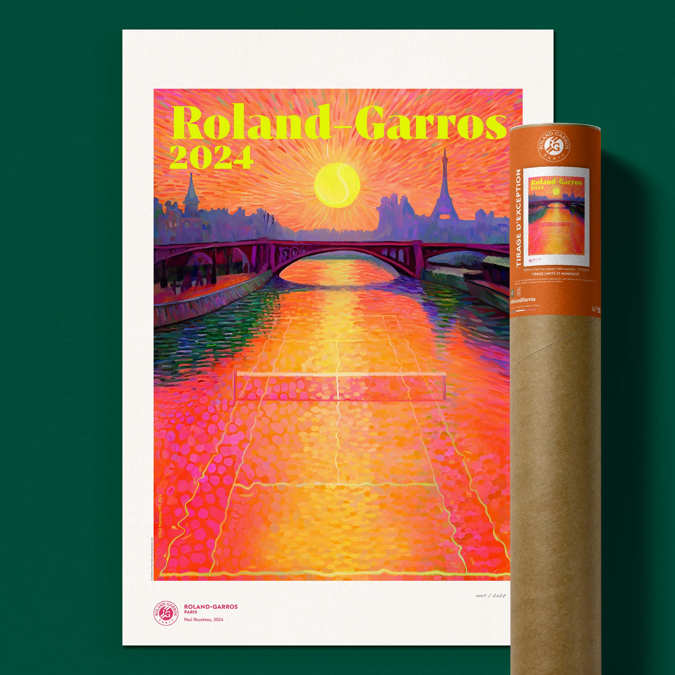 ÉDITION LIMITÉE PREMIUM - Affiche Roland-Garros 2024 par Paul ROUSTEAU