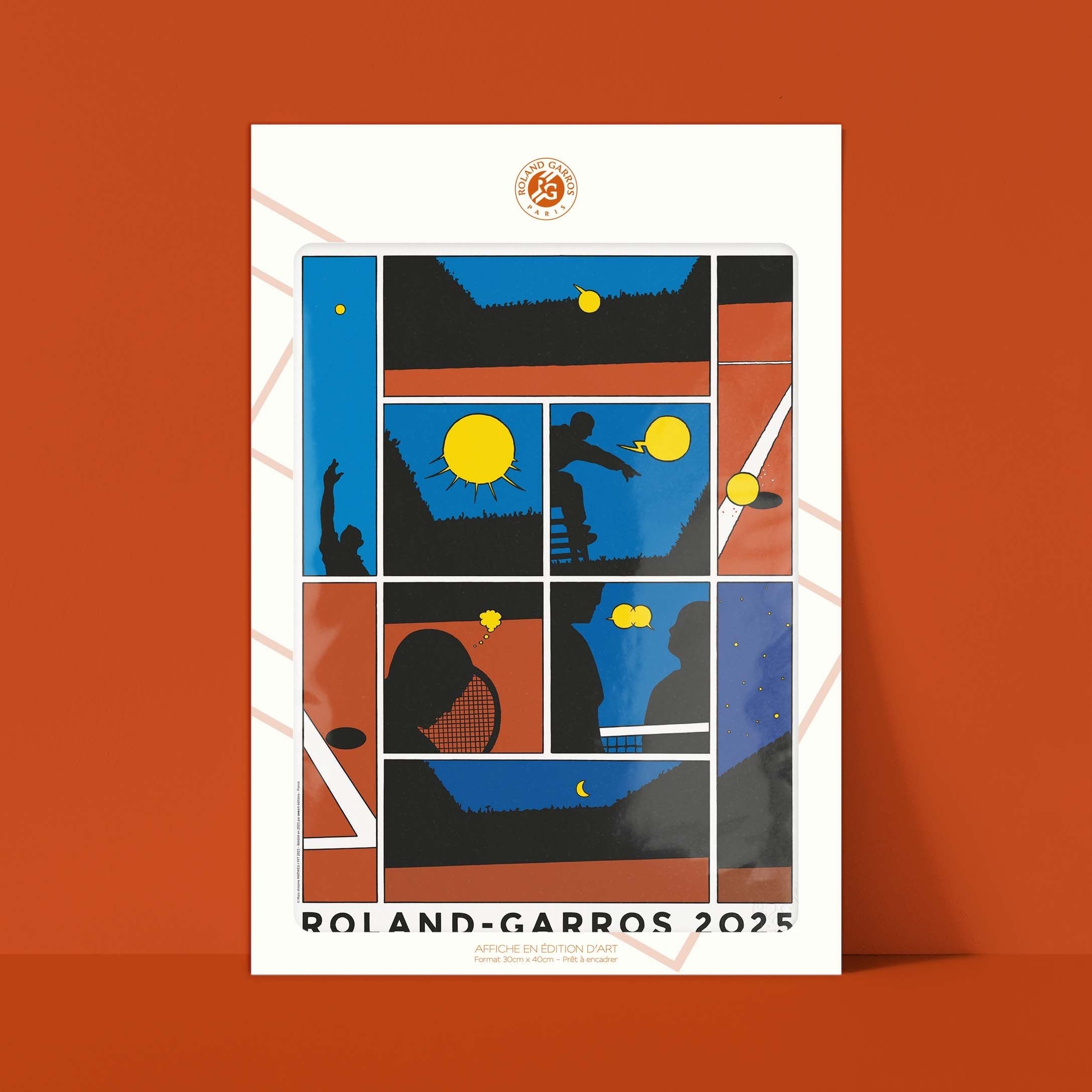 Affiche "Les Imparfaits" Roland-Garros 2025 par Marc-Antoine MATHIEU