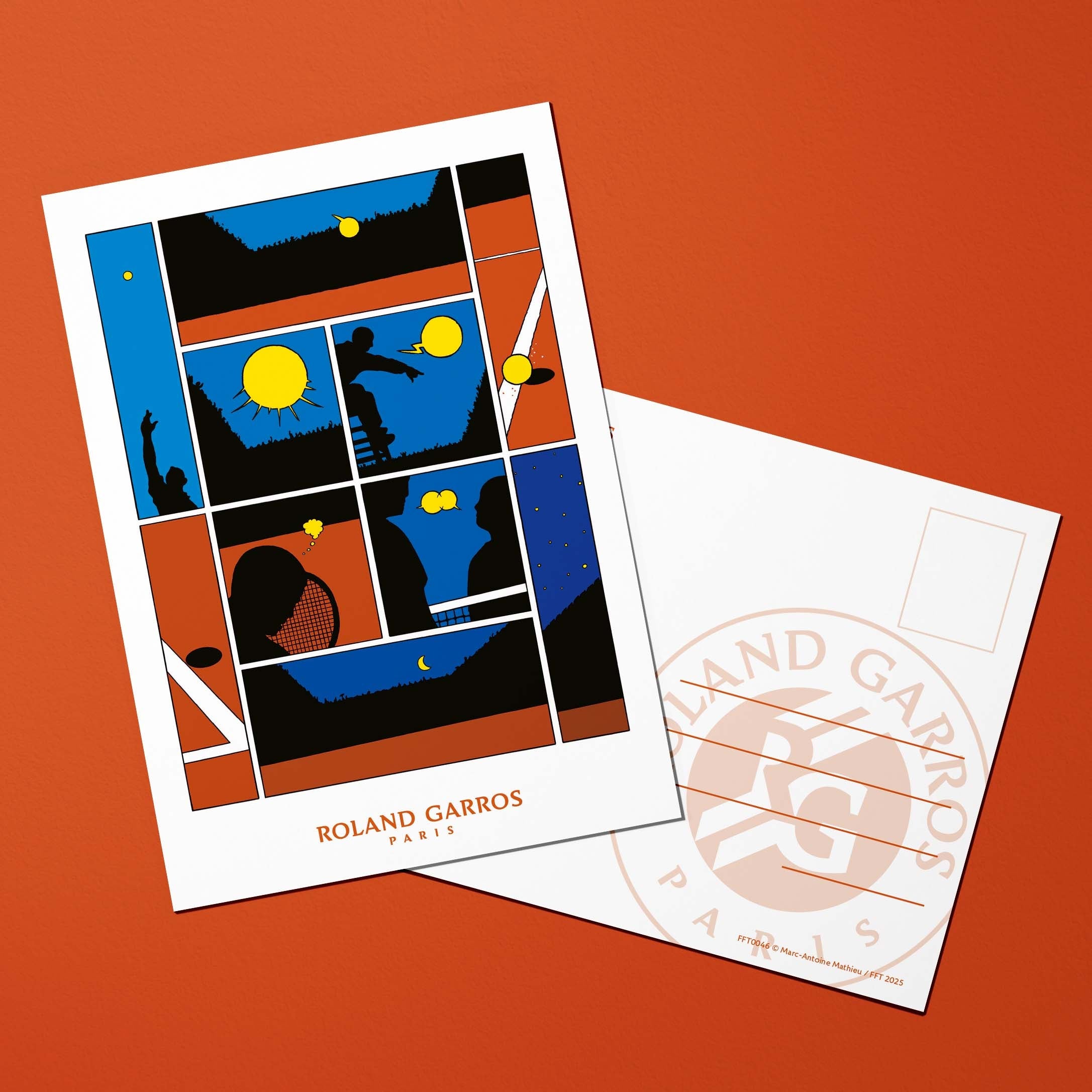 Carte postale Roland-Garros 2025 par Marc-Antoine MATHIEU