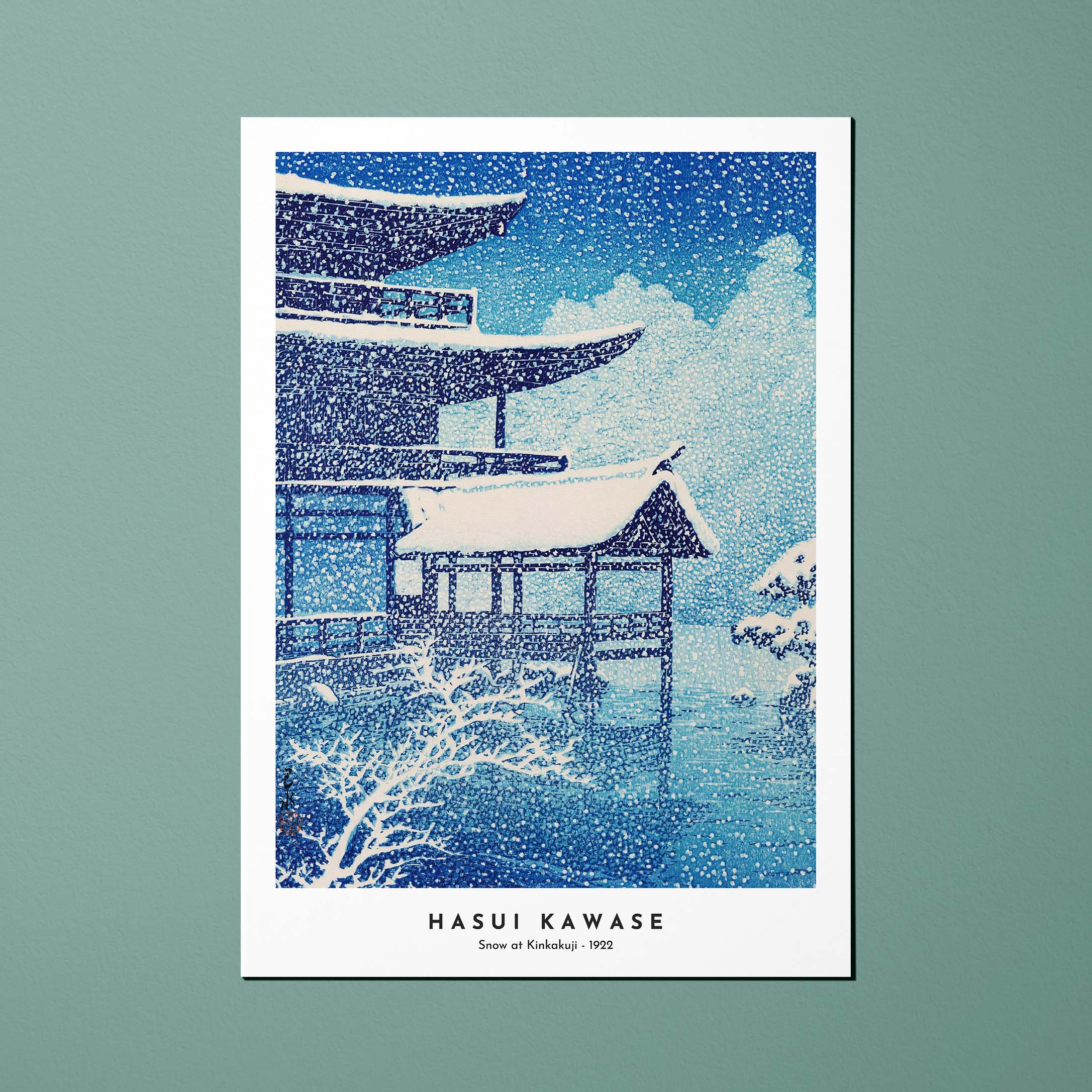 Carte postale Estampes japonaises Snow of Kinkakuji