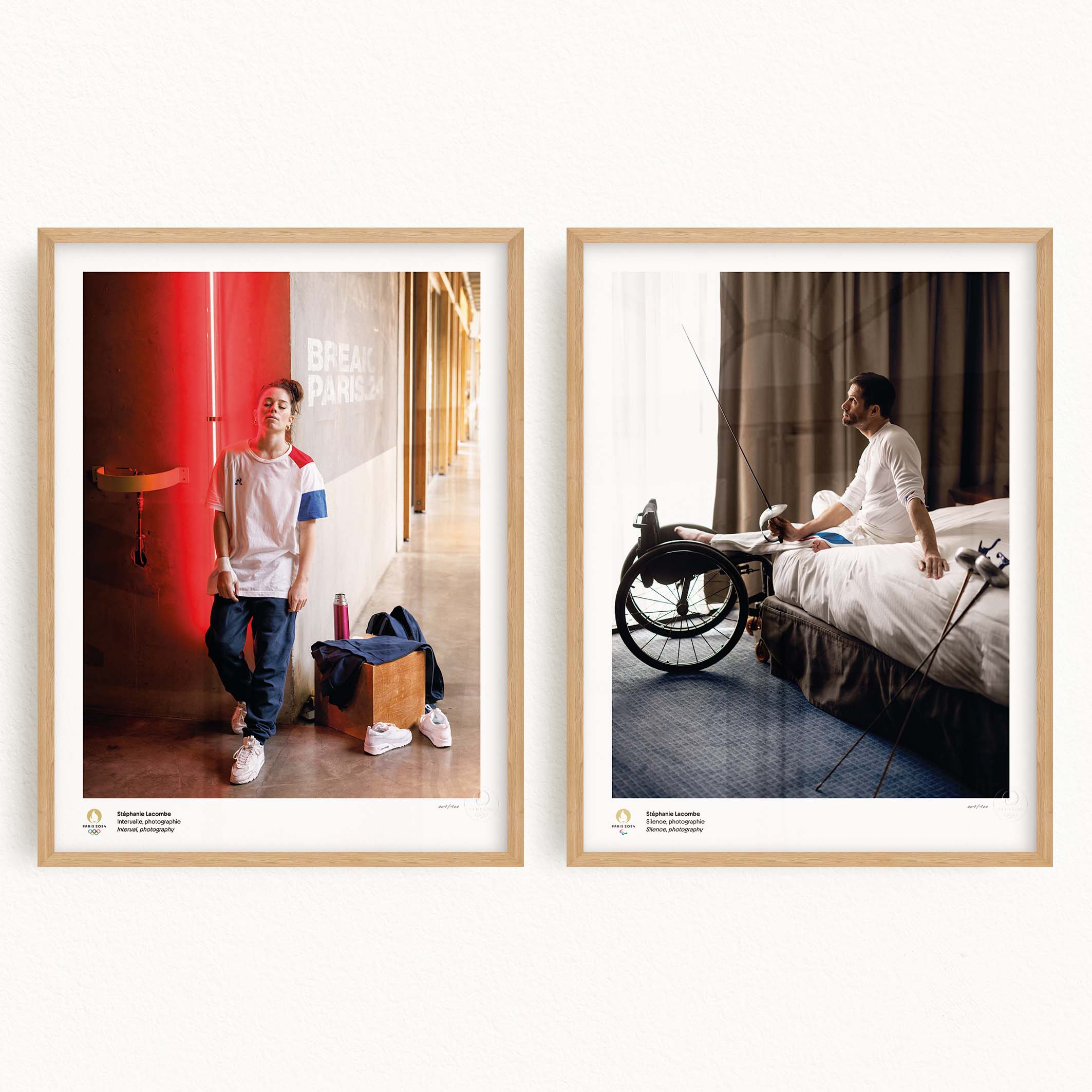 Diptych of artistic posters Paris 2024 for the Olympic and Paralympic games by Stéphanie Lacombe