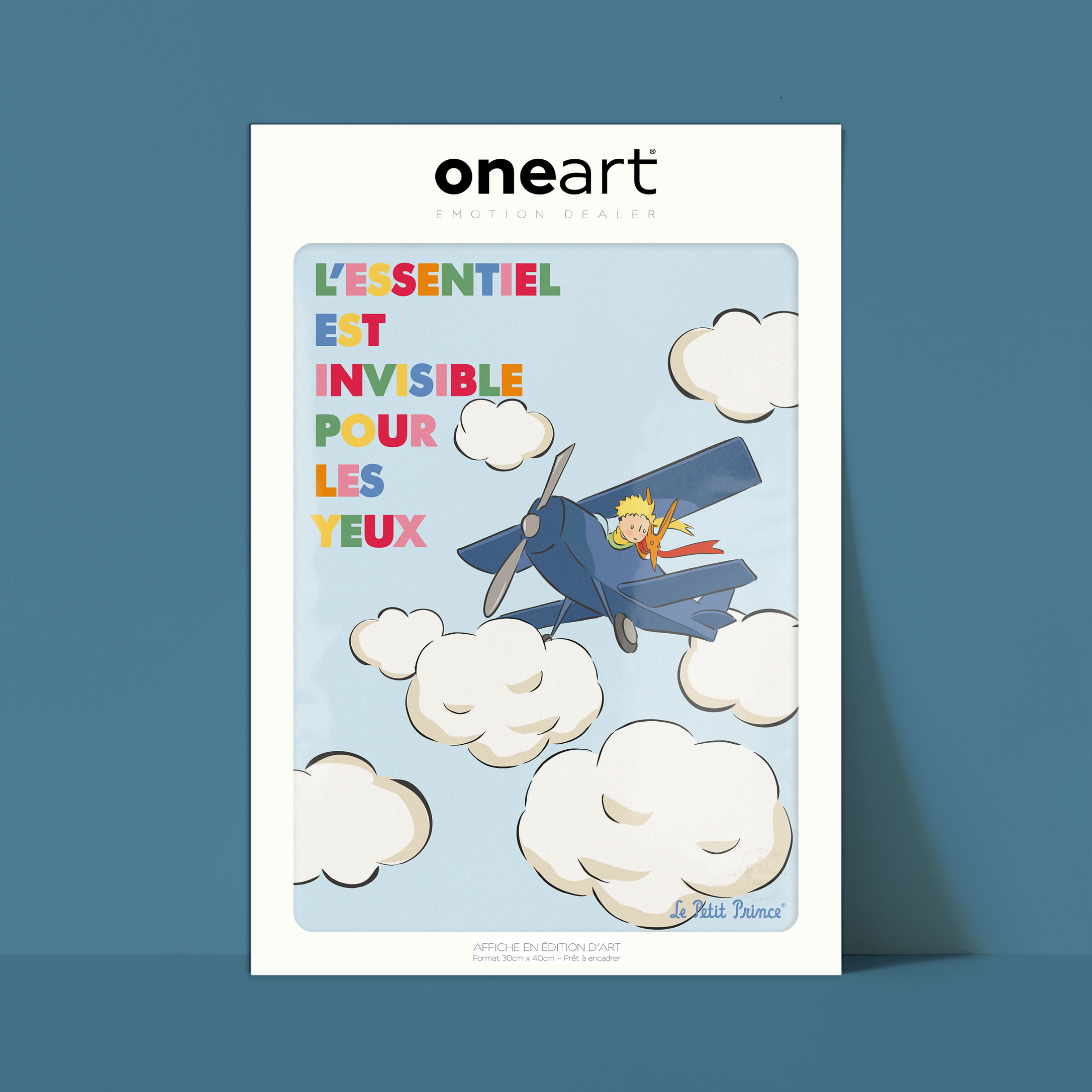 Affiche Le Petit Prince en Couleur, Avion