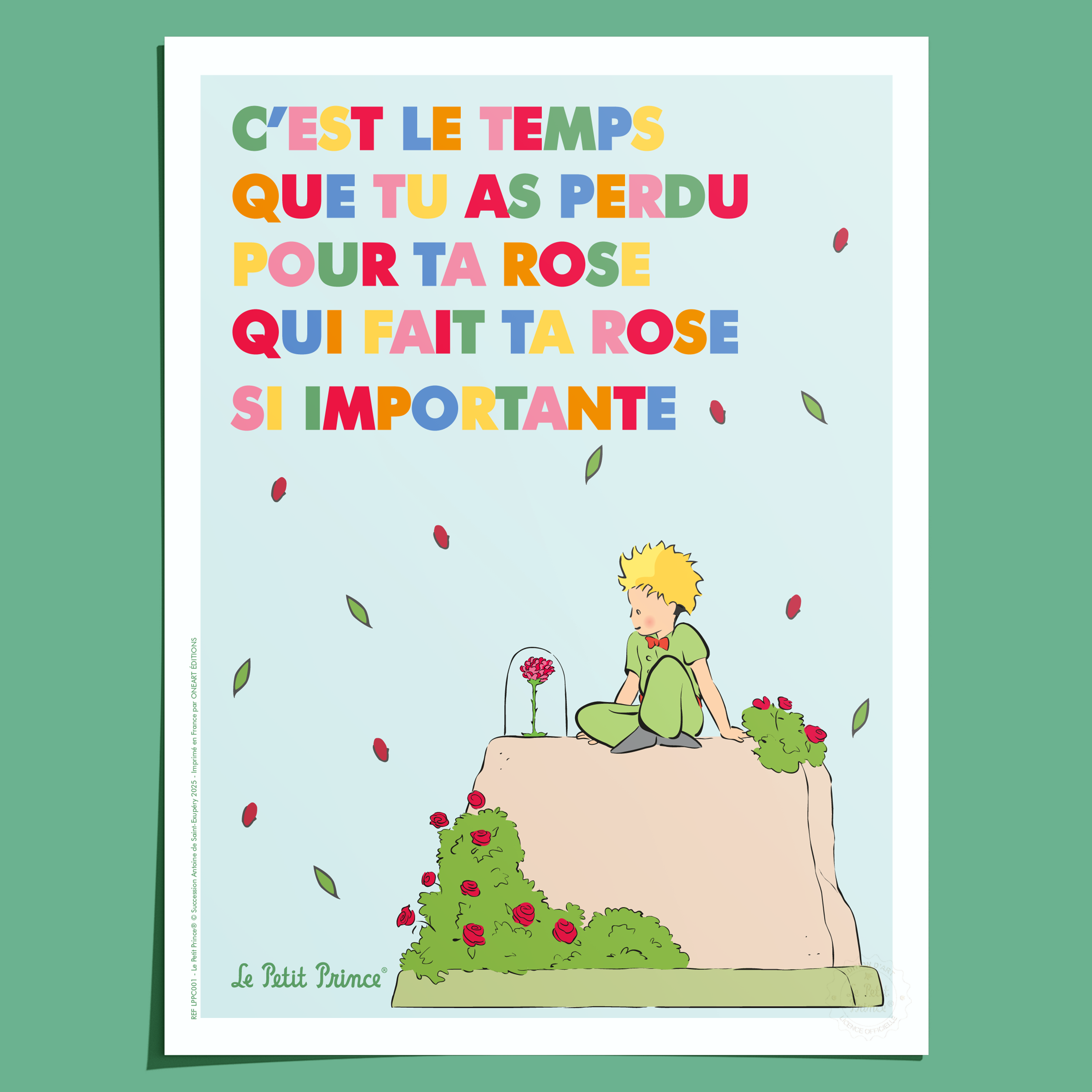 Affiche Le Petit Prince en Couleur, Rose