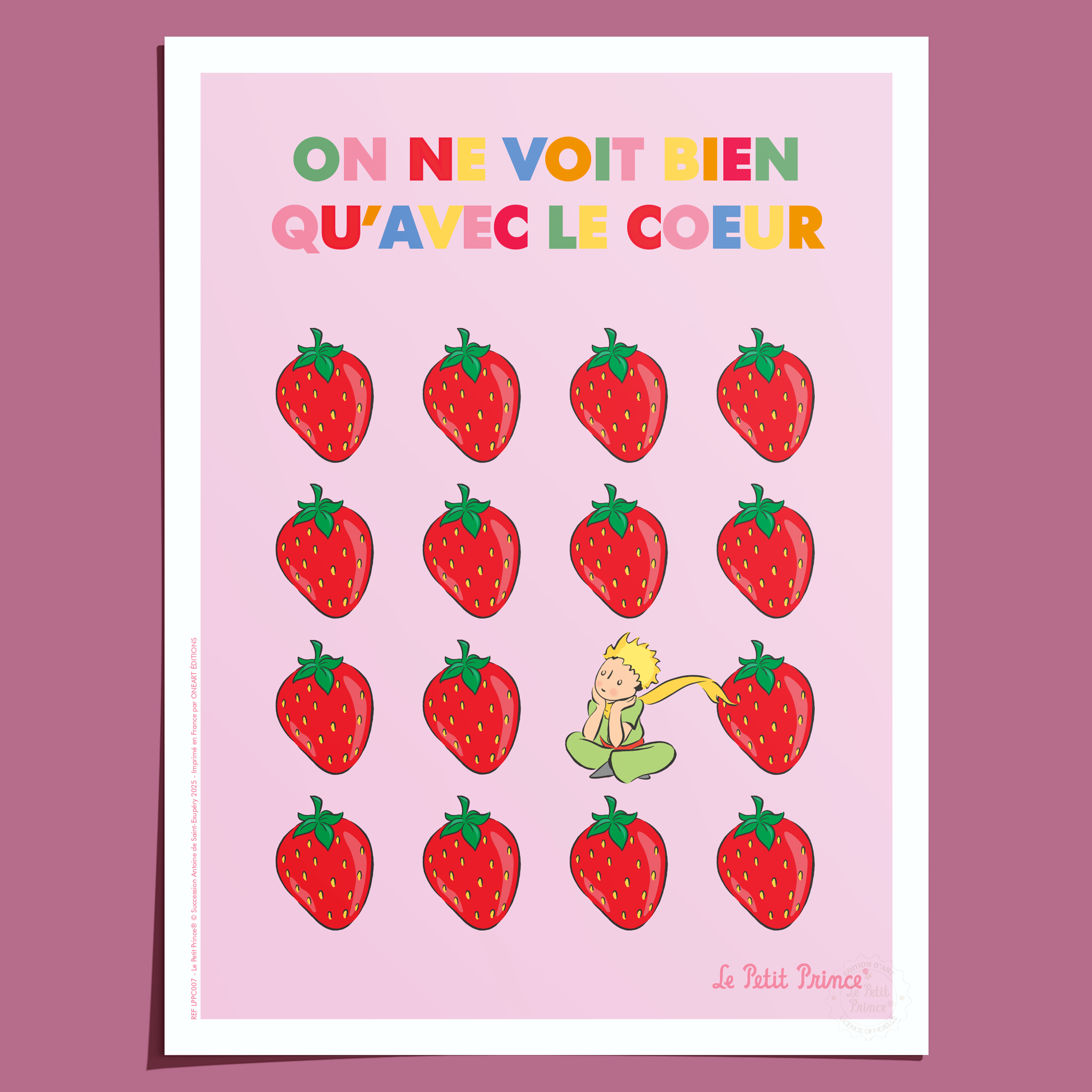 Affiche Le Petit Prince en Couleur, Fraise
