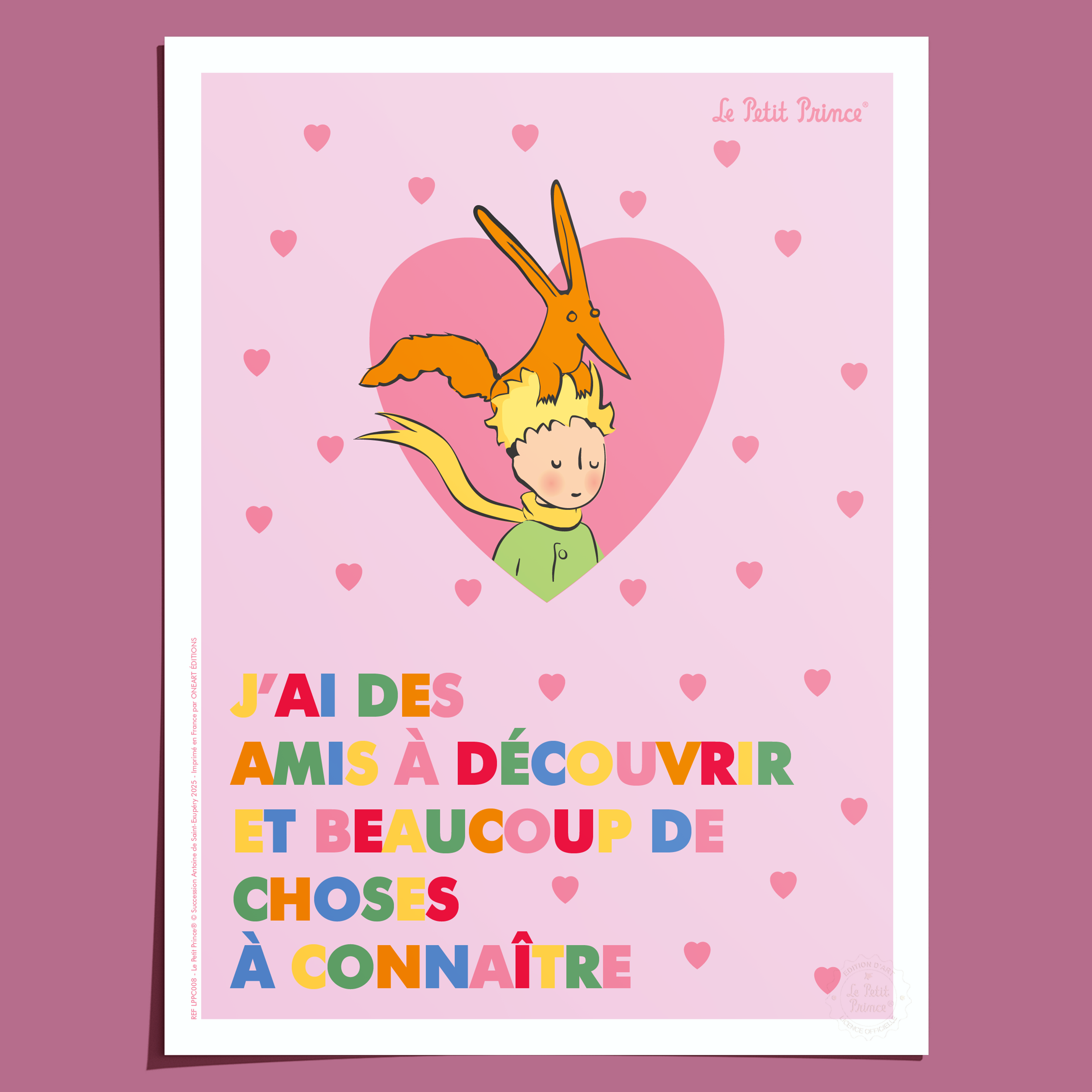 Affiche Le Petit Prince en Couleur, Cœur