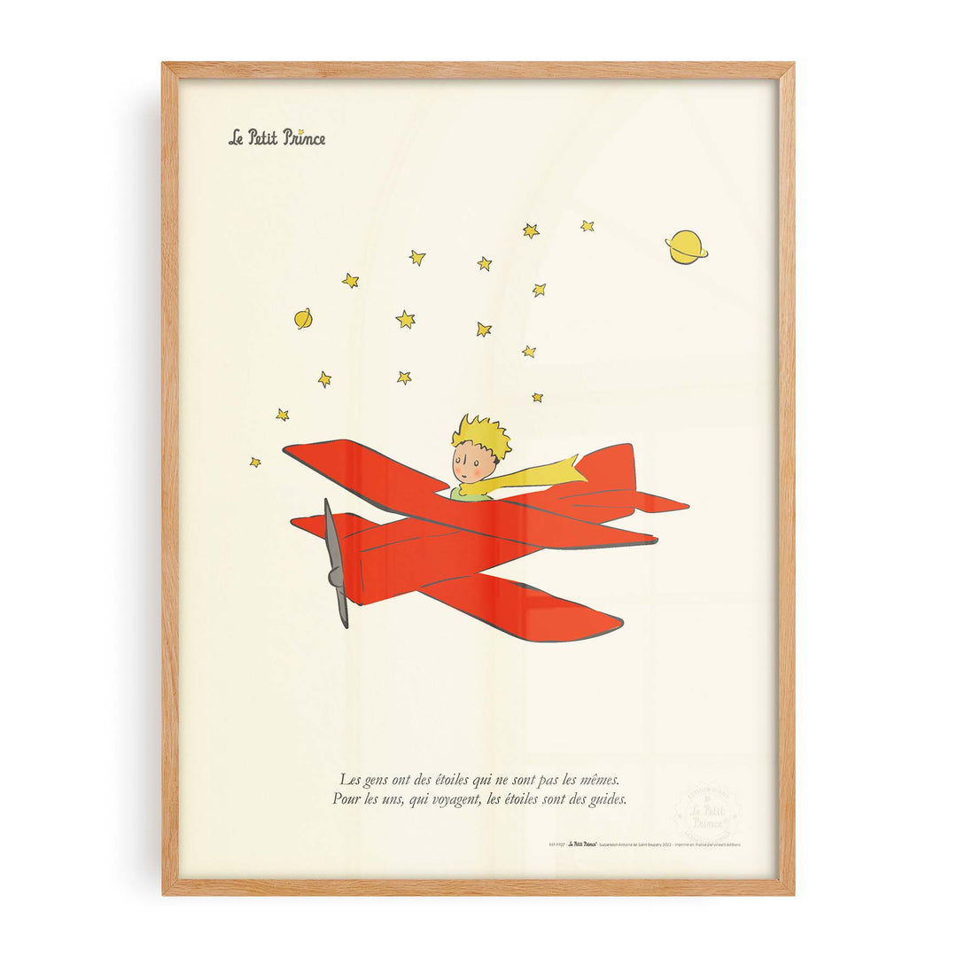 Affiche Le petit prince - Avion, étoiles