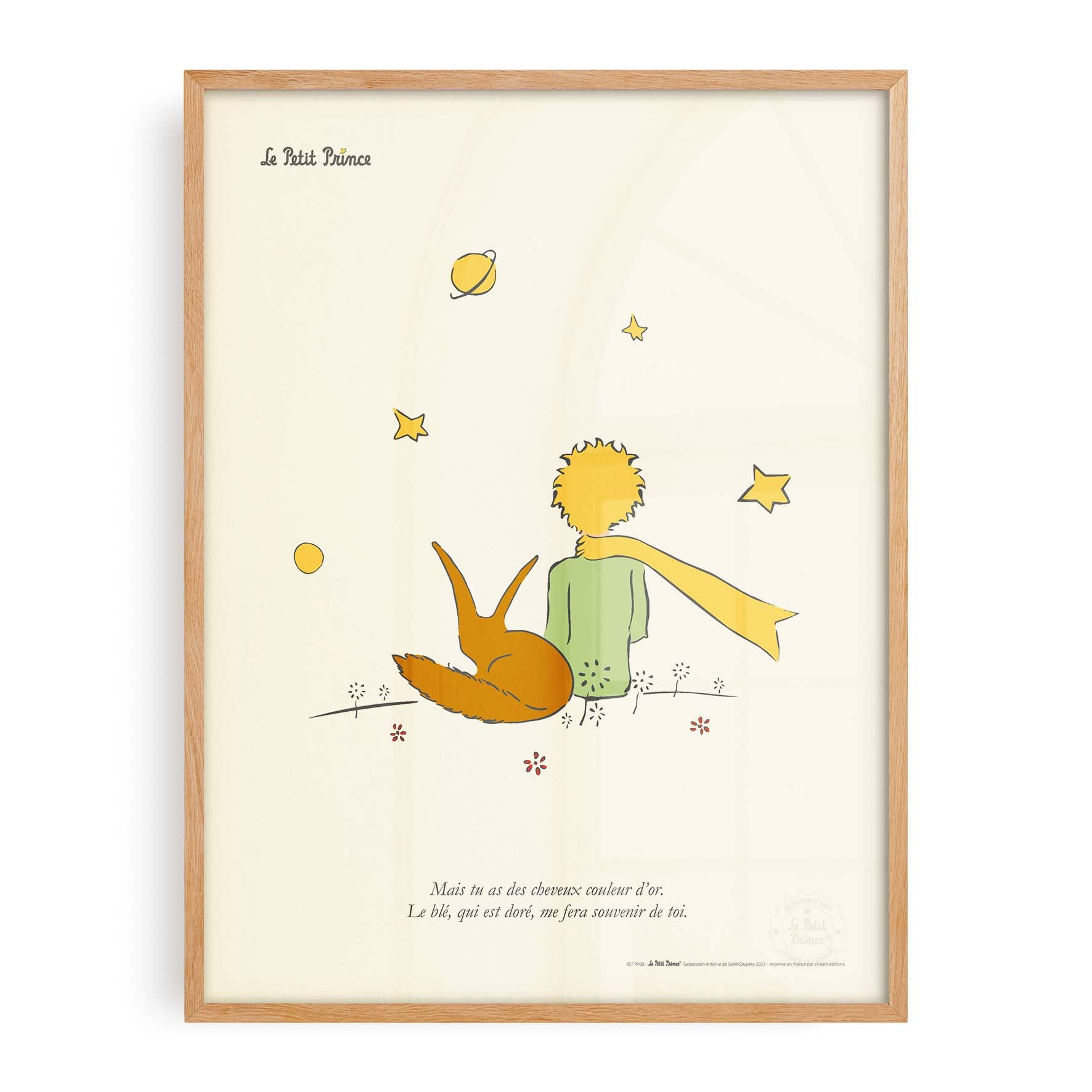 Affiche Le petit prince - Renard et cheveux d'or-oneart.fr