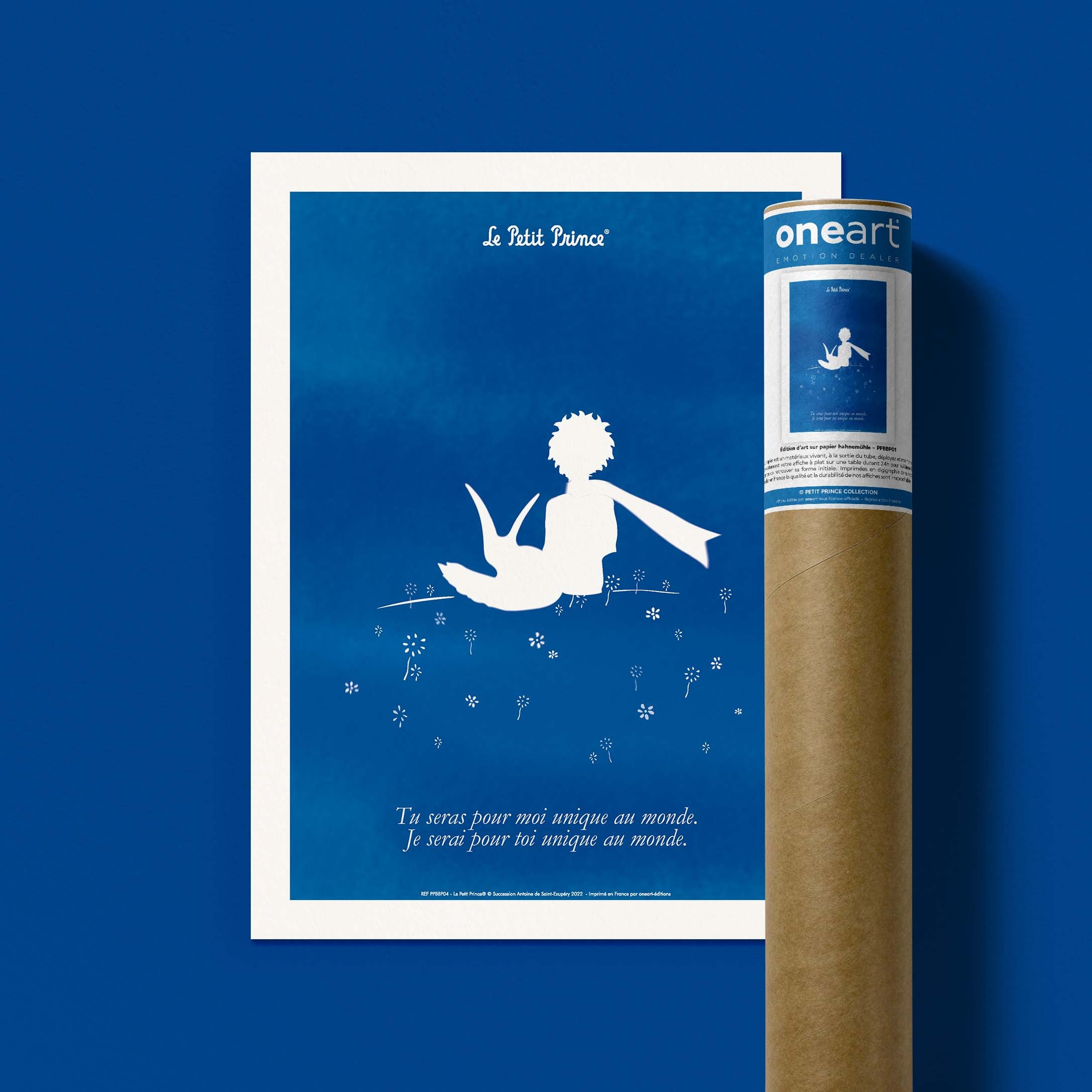 Affiche Le petit prince - Collection Bleu Blanc Prince Renard-oneart.fr