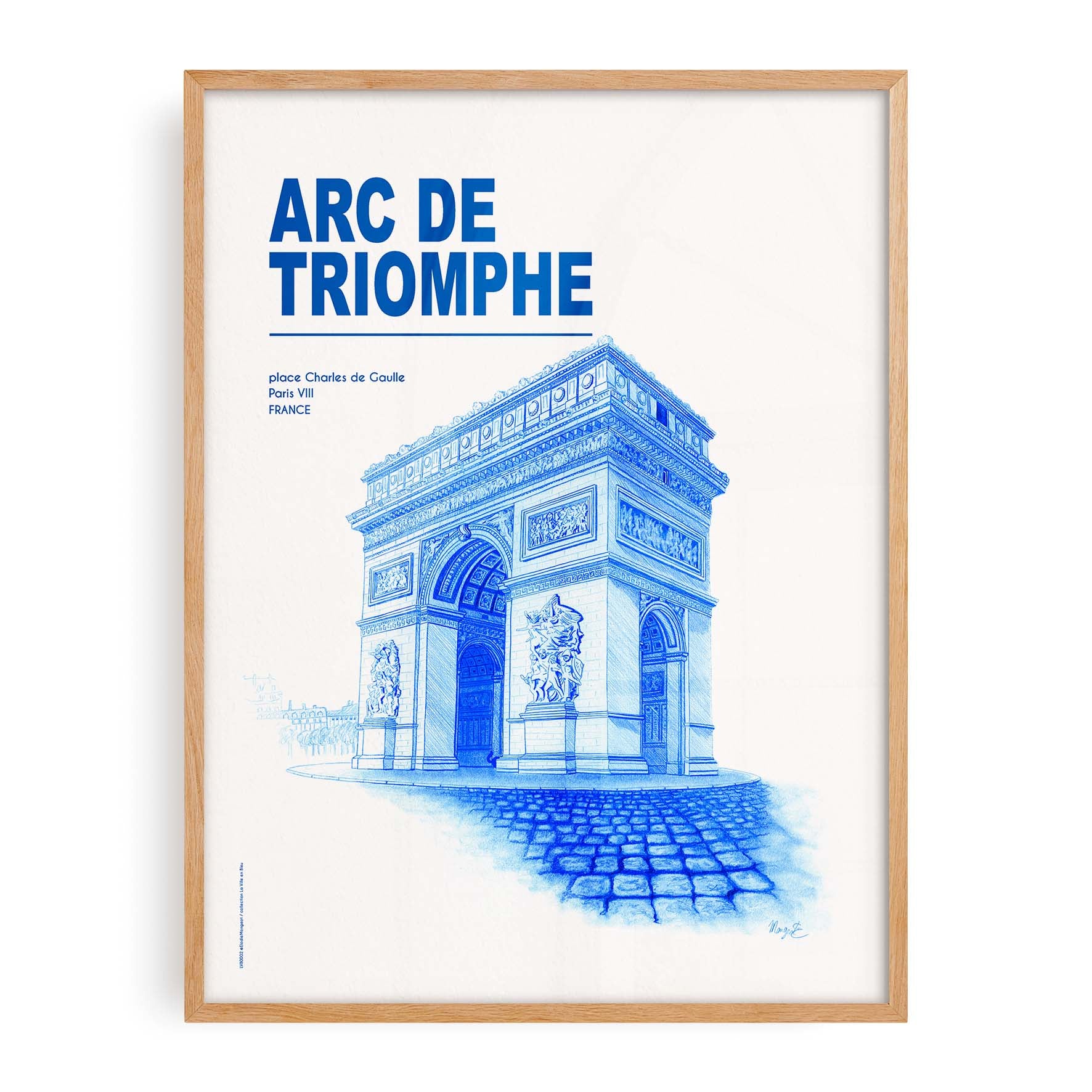 Affiche La Ville en Bleu - Paris - Arc de Triomphe