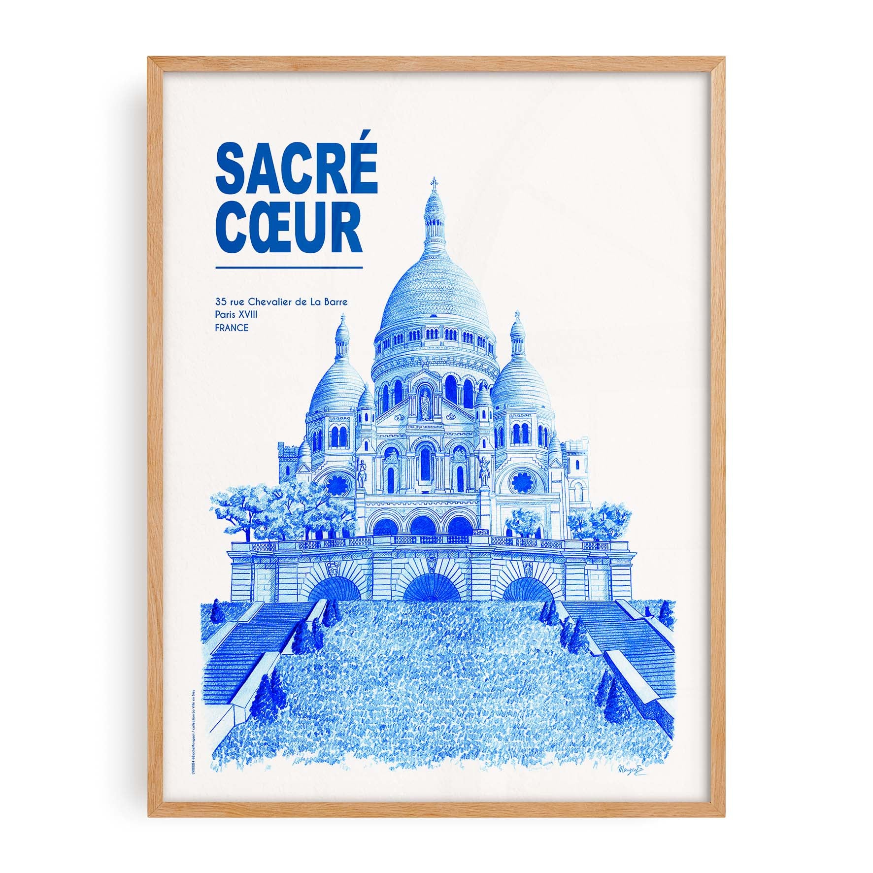 Affiche La Ville en Bleu - Paris - Sacré Cœur