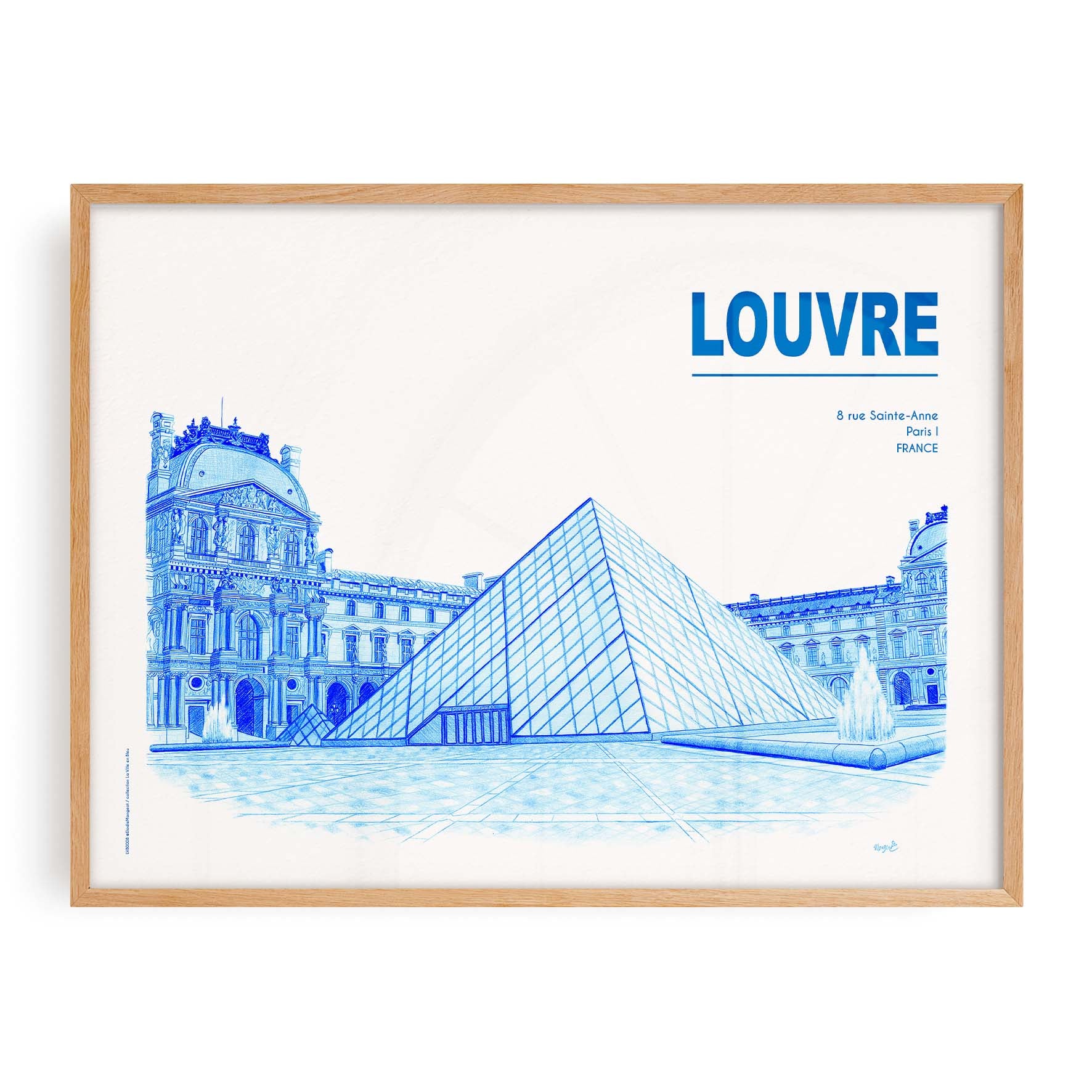 Affiche La Ville en Bleu - Paris - Louvre