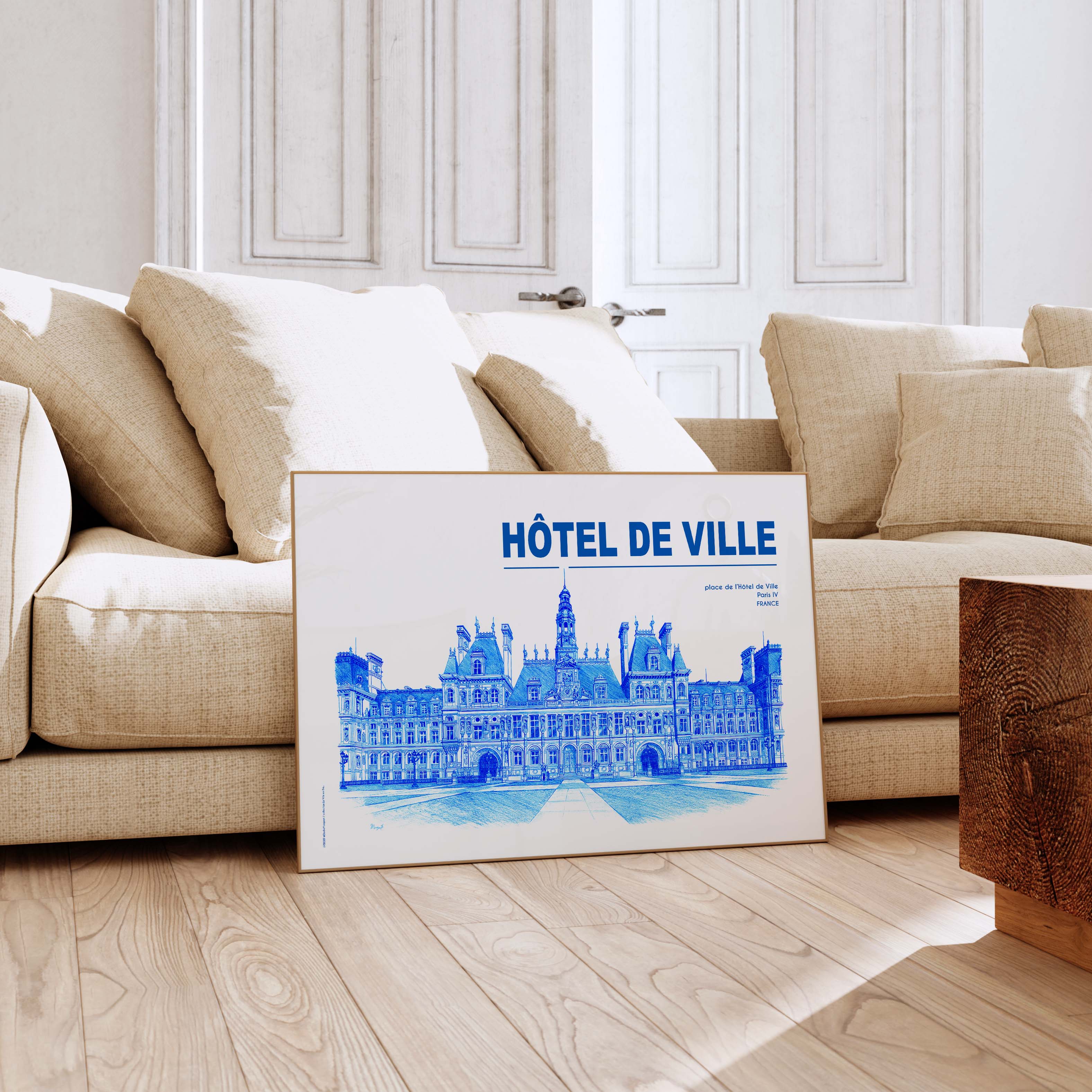 Affiche La Ville en Bleu - Paris - Hôtel de Ville