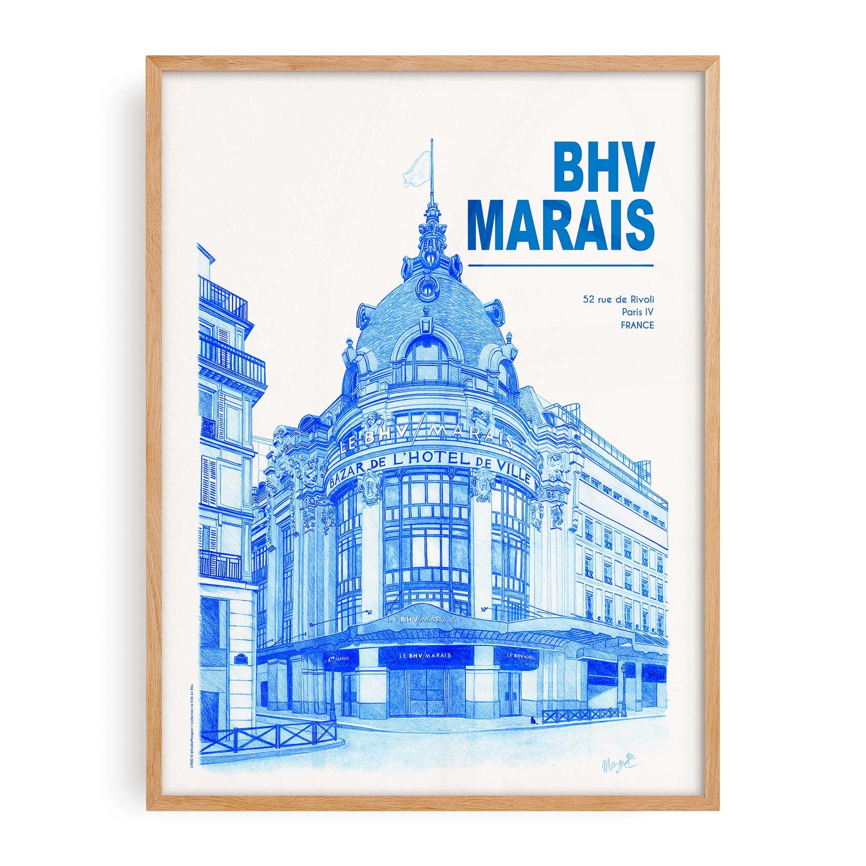 Affiche La Ville en Bleu - Paris - Bazar de l'Hôtel de Ville