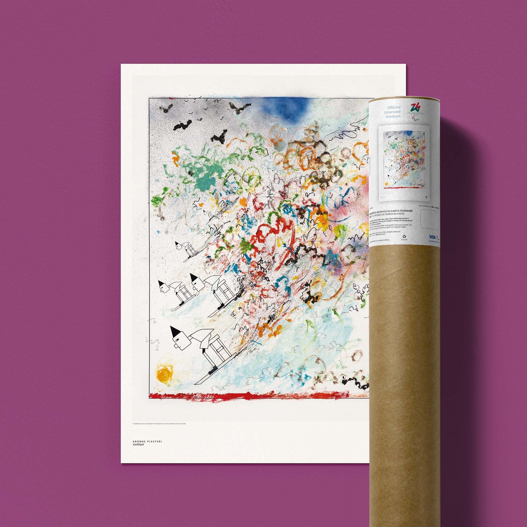Affiche artistique Milano Cortina 2026 pour les Jeux Paralympiques, par Aronne Pleuteri