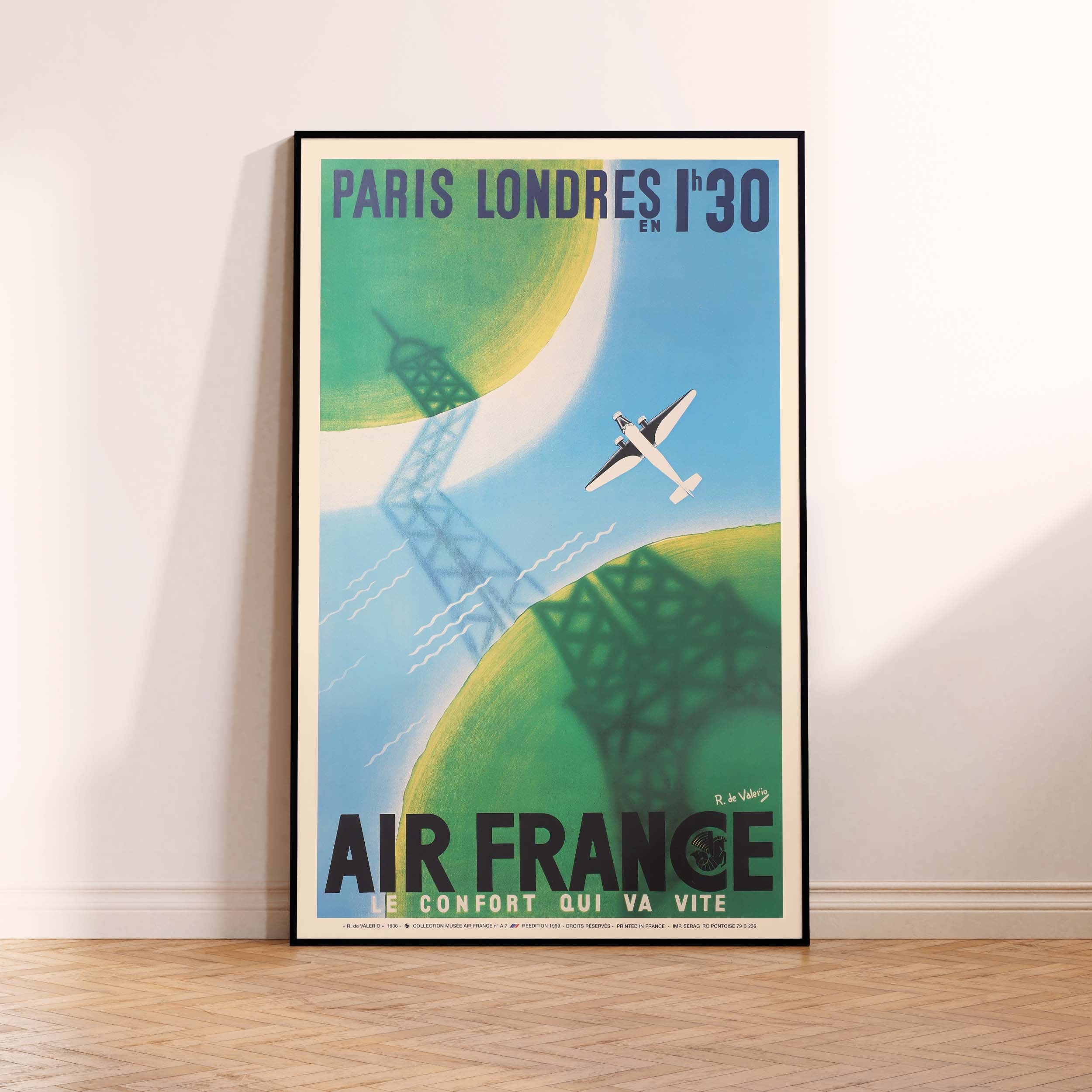 Affiche d'agence Air France - Paris Londres en 1h30-oneart.fr