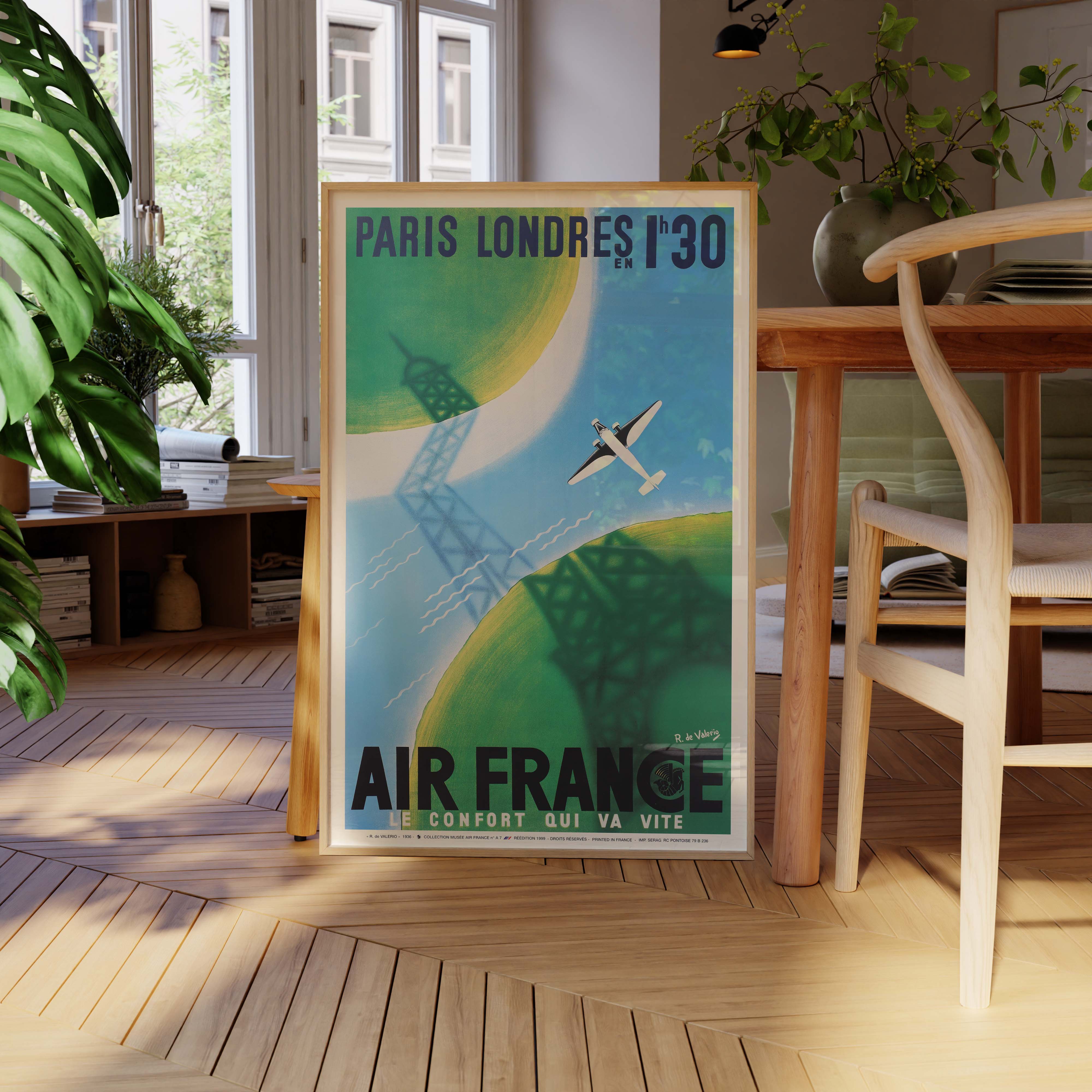 Affiche d'agence Air France - Paris Londres en 1h30-oneart.fr