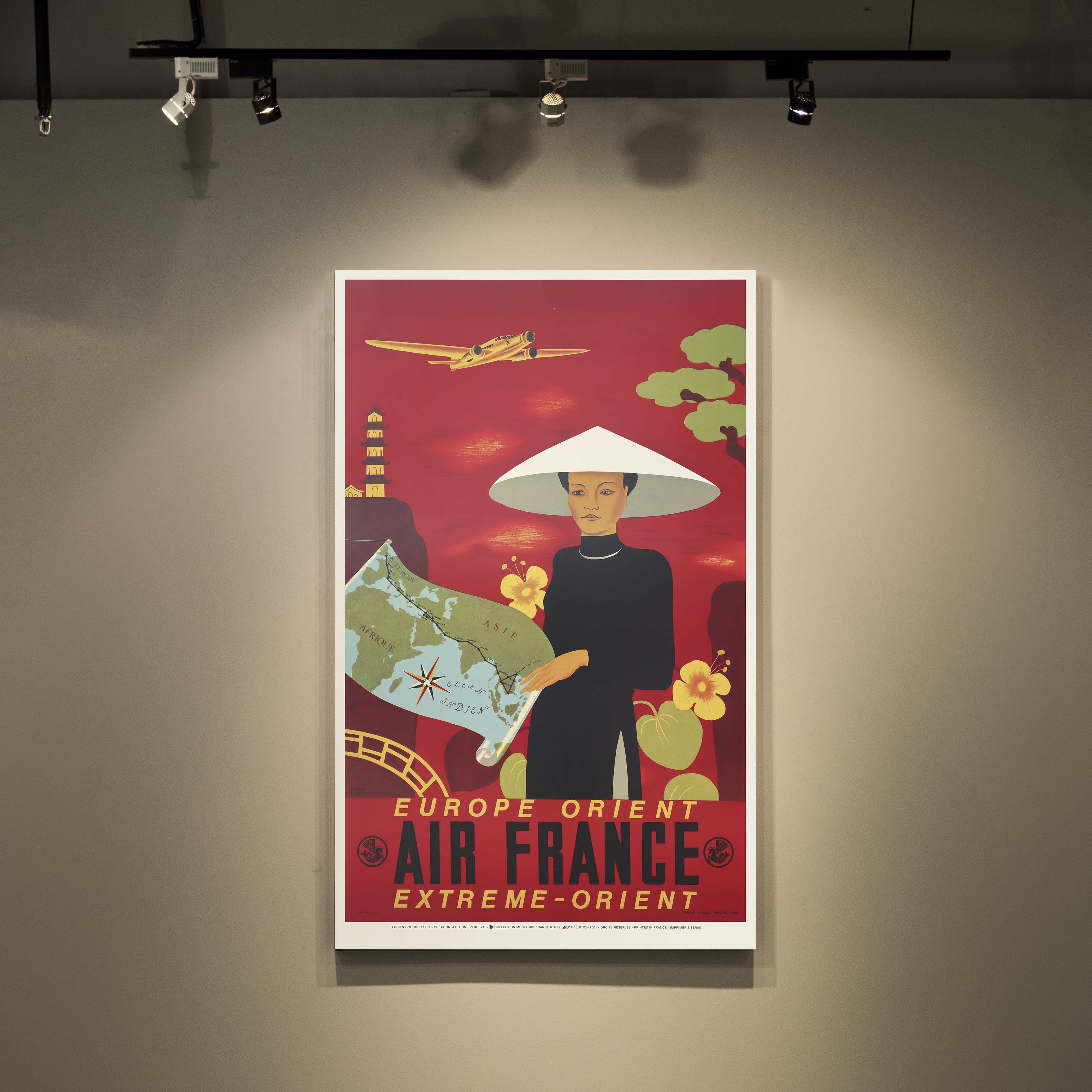 Affiche d'agence Air France - Europe Orient - Extrême-orient-oneart.fr