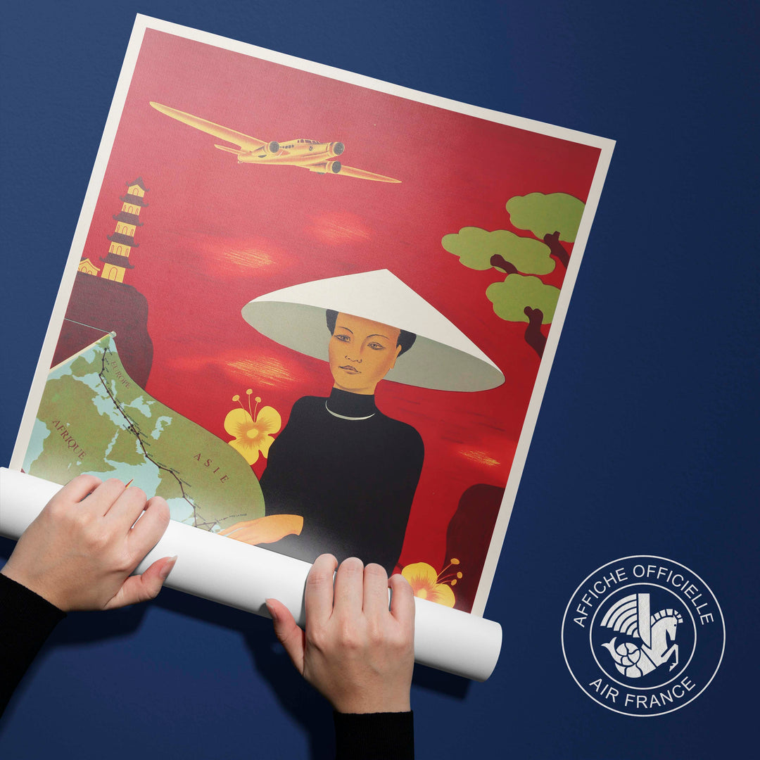 Affiche d'agence Air France - Europe Orient - Extrême-orient
