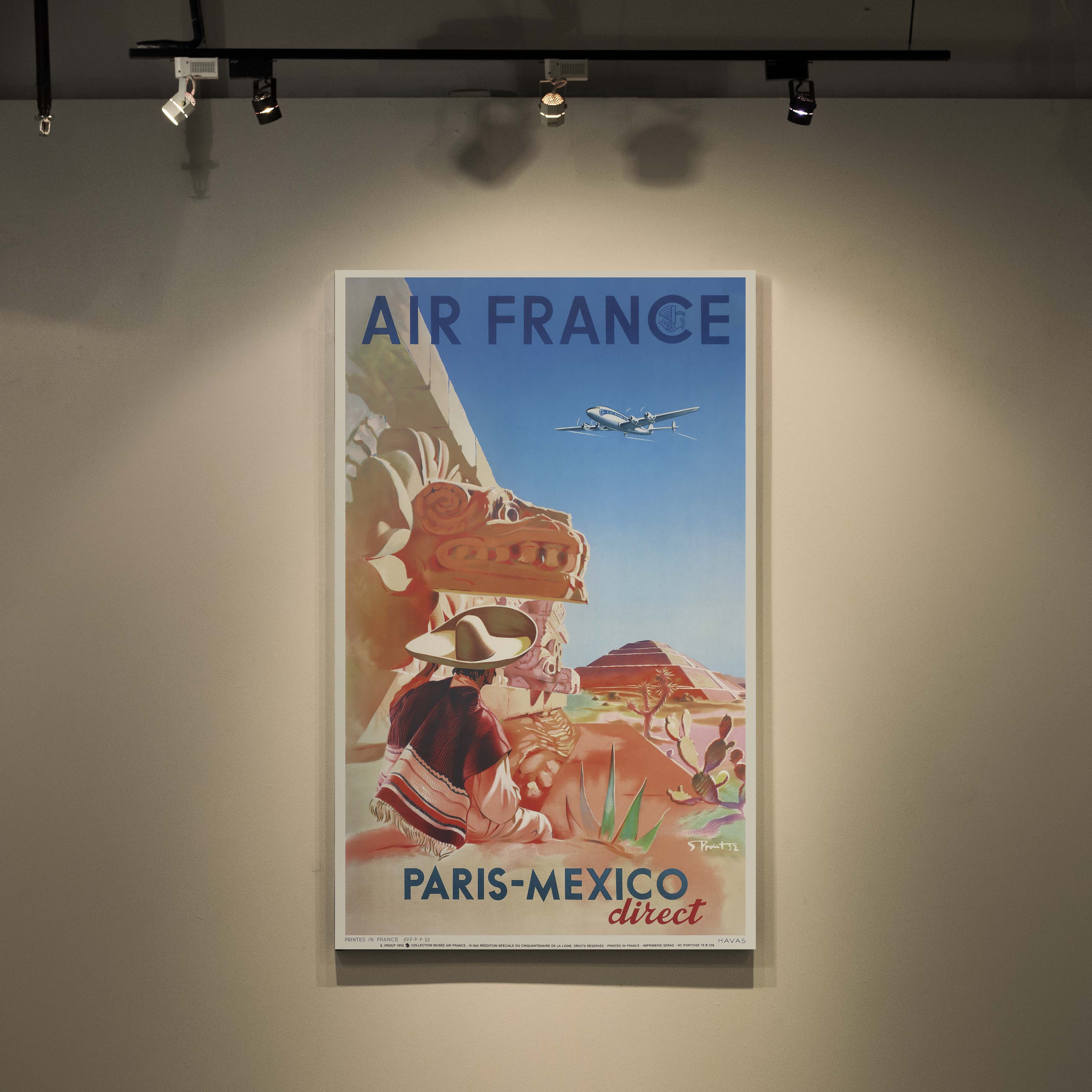 Affiche d'agence Air France - Paris Mexico - direct-oneart.fr