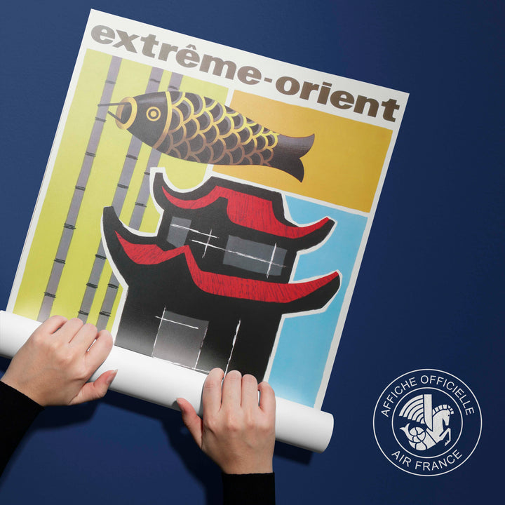 Affiche d'agence Air France - Extrême orient