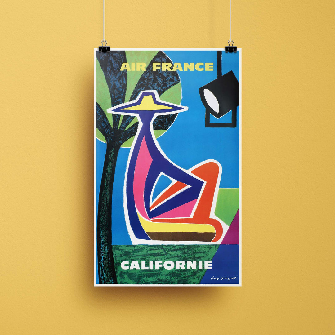 Affiche d'agence Air France - Californie
