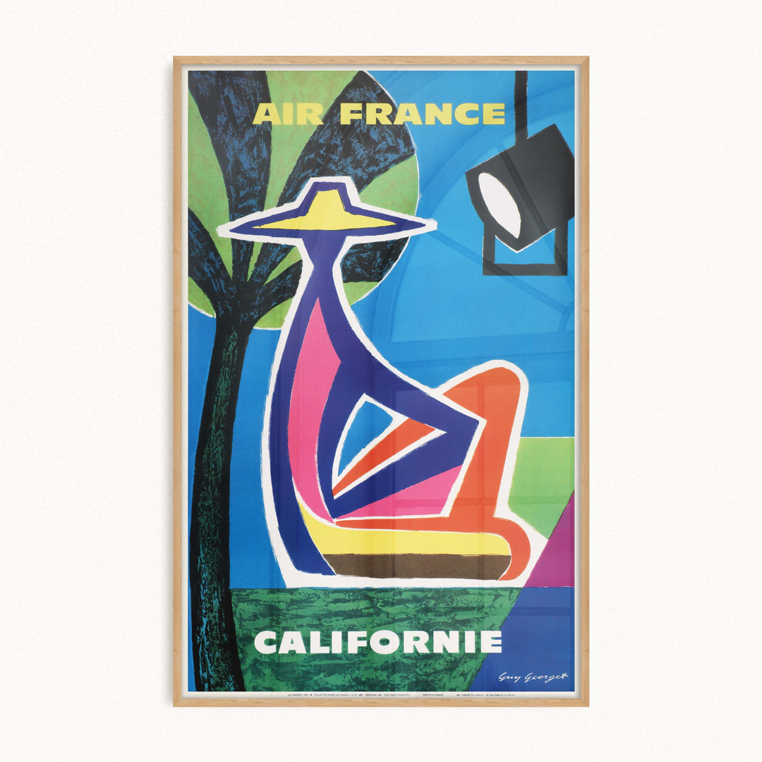 Affiche d'agence Air France - Californie