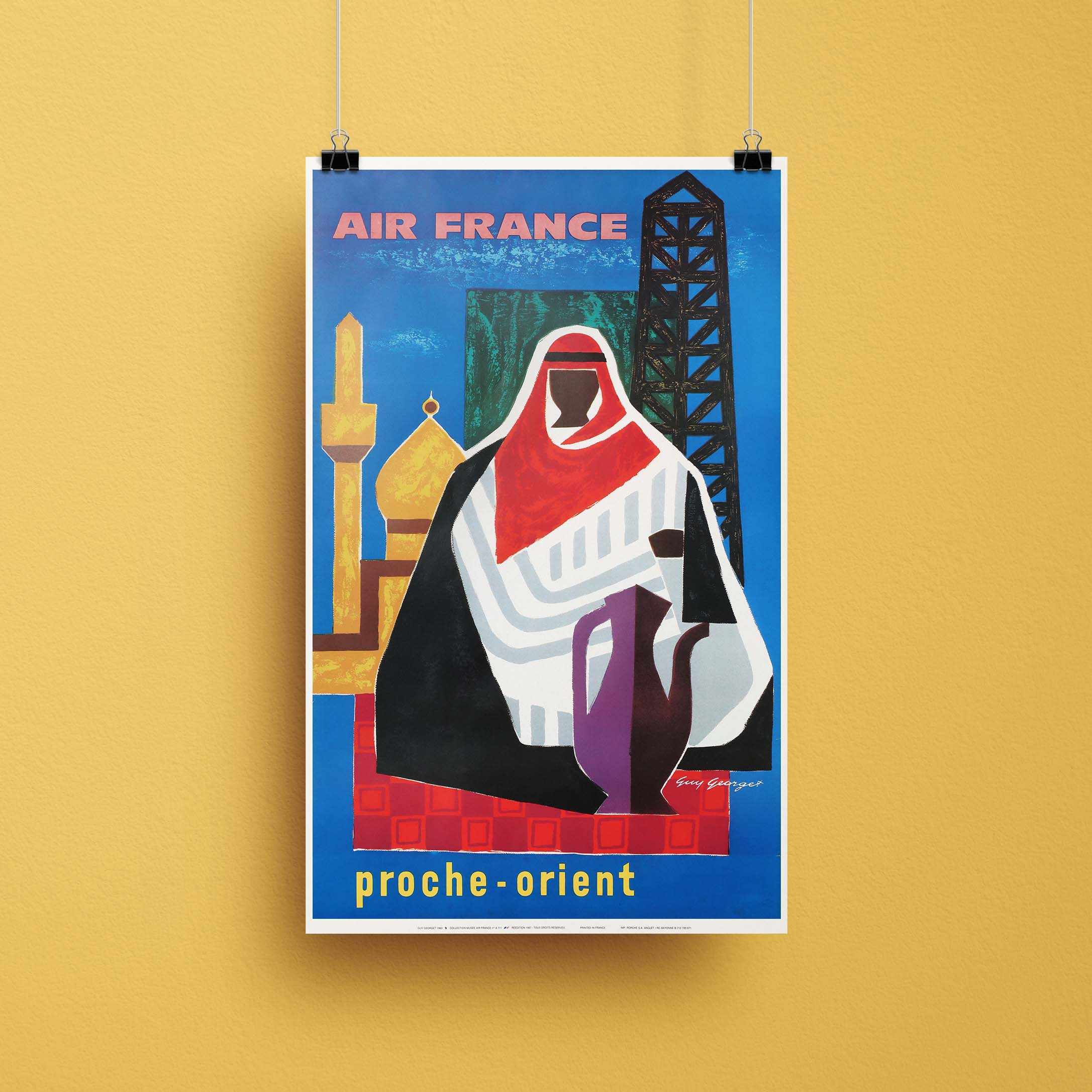 Affiche d'agence Air France - Proche-orient-oneart.fr