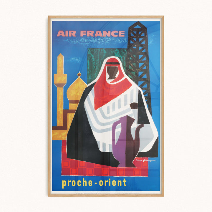 Affiche d'agence Air France - Proche-orient