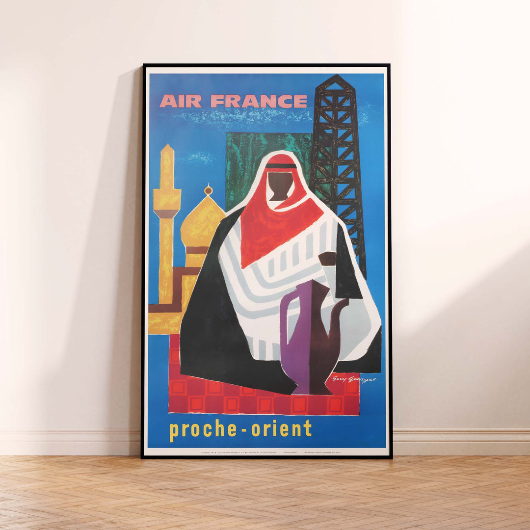 Affiche d'agence Air France - Proche-orient