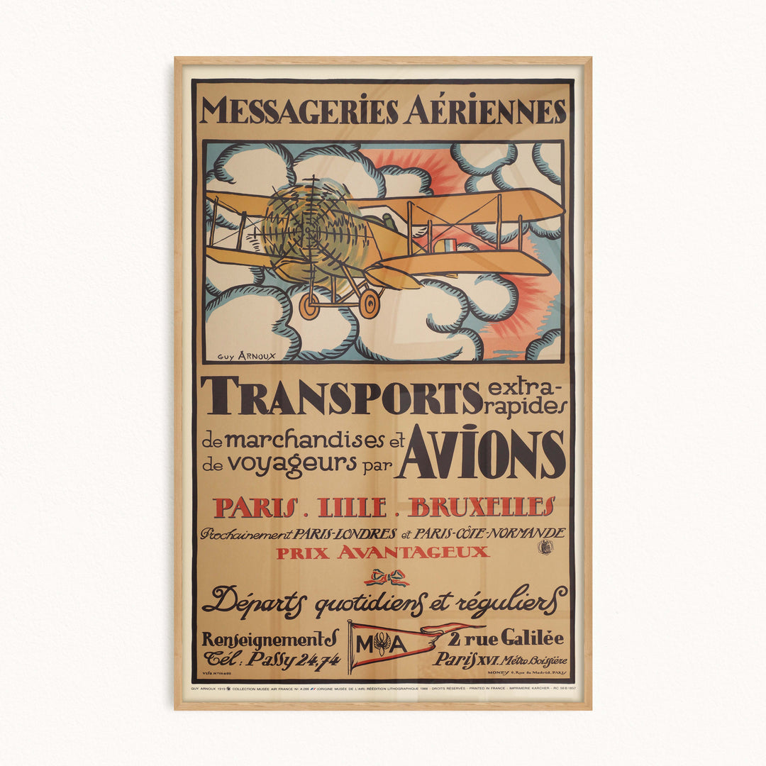 Affiche d'agence Messageries Aériennes