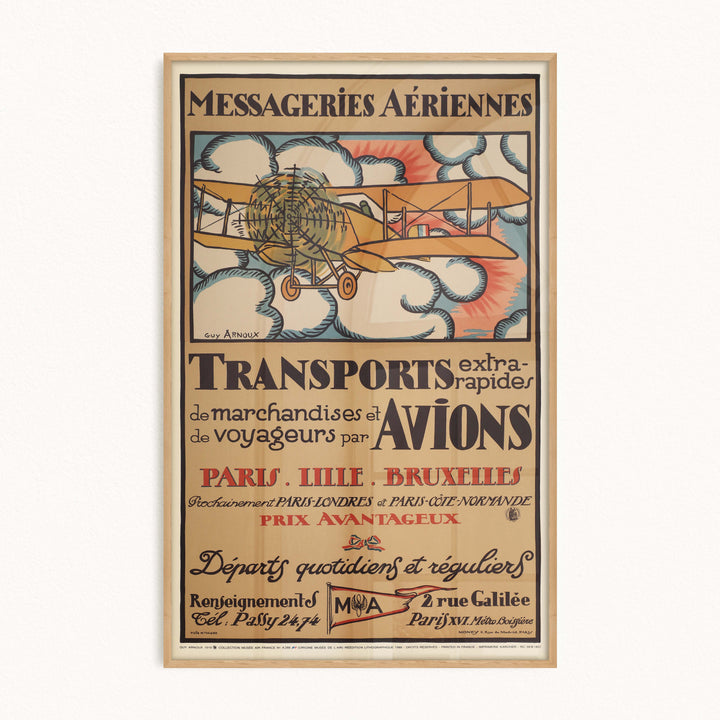 Affiche d'agence Messageries Aériennes