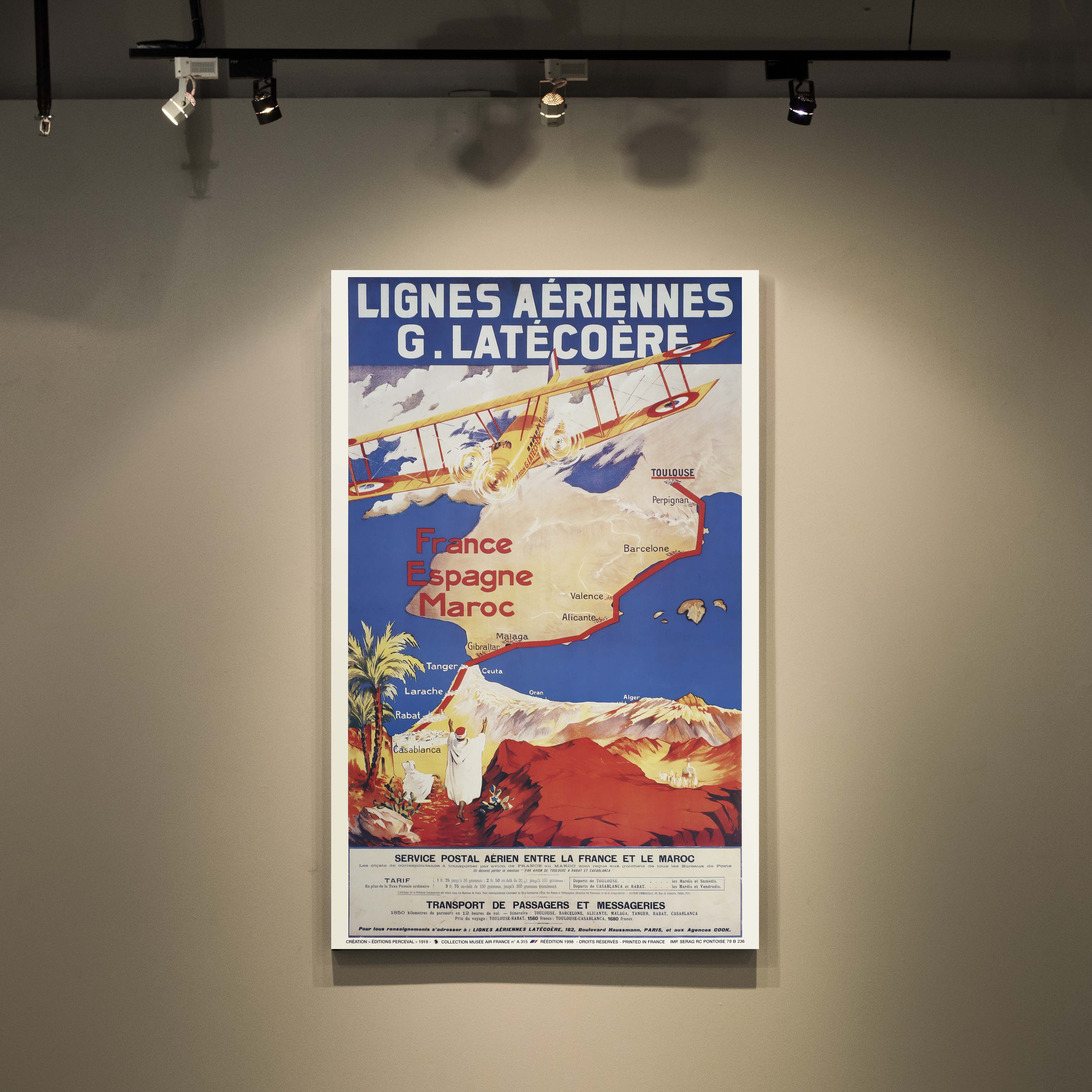 Affiche d'agence G. Latécoère - Lignes aériennes-oneart.fr