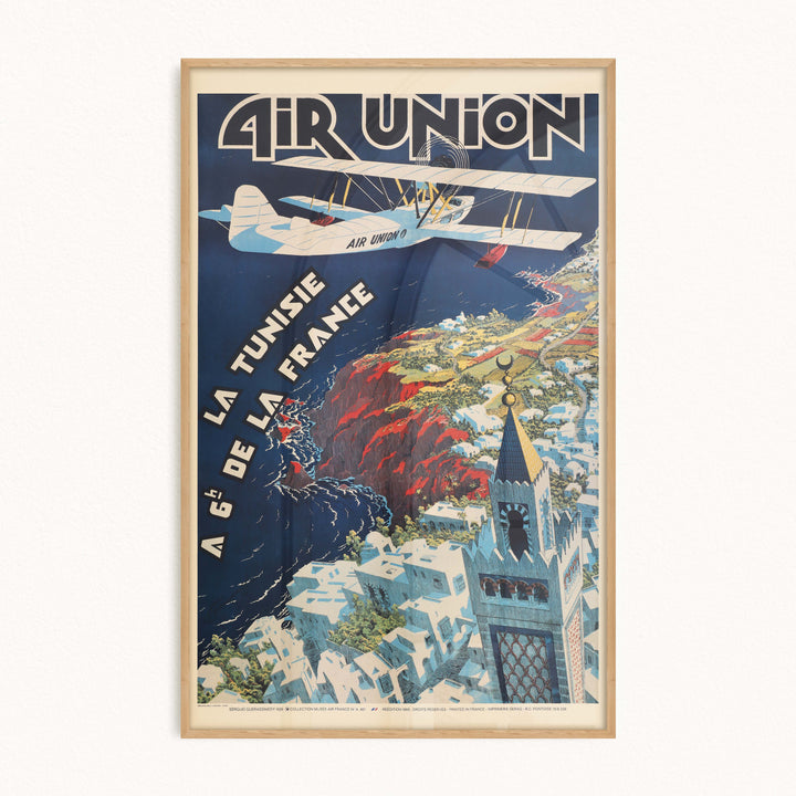 Affiche d'agence Air Union - La Tunisie à 6h de la France