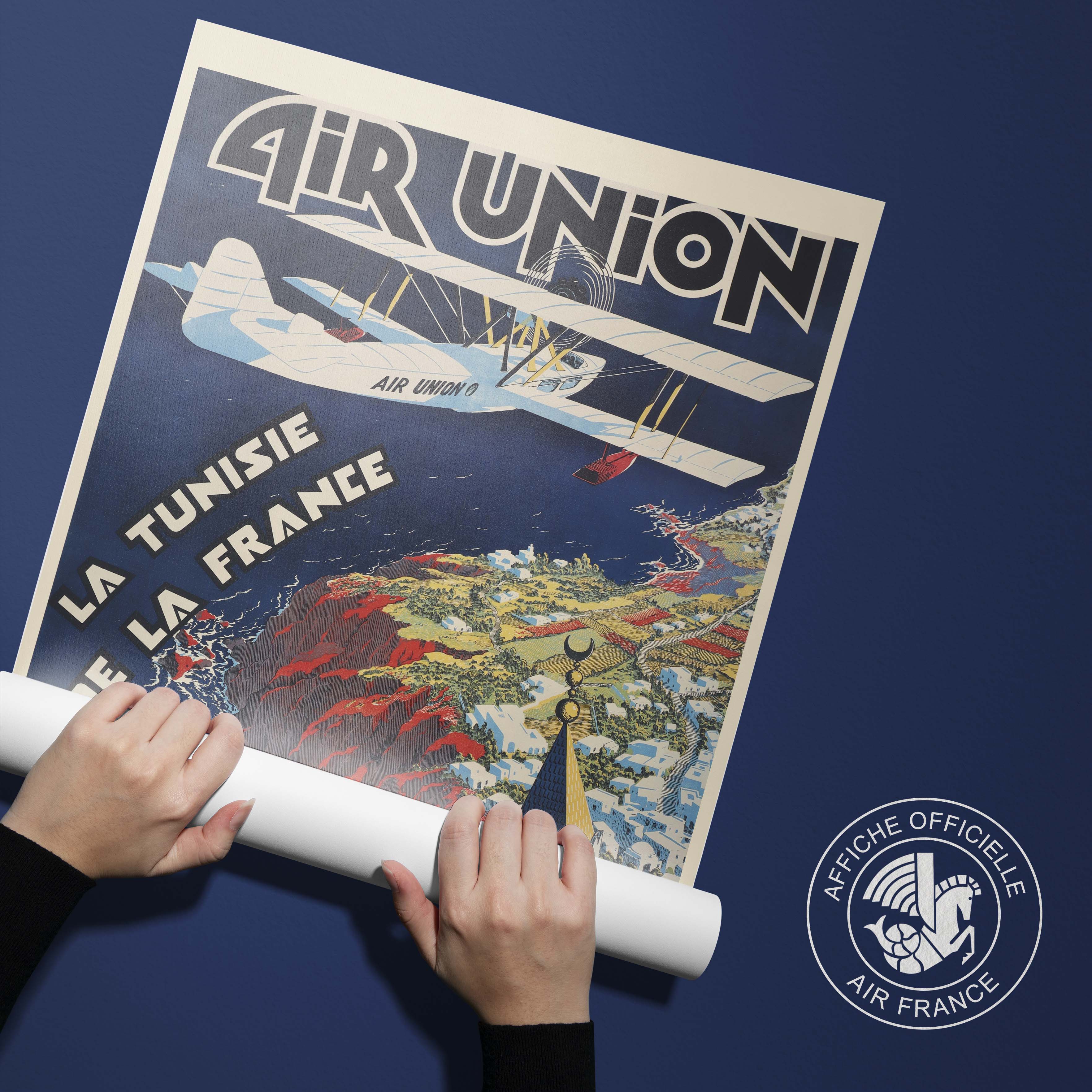 Affiche d'agence Air Union - La Tunisie à 6h de la France-oneart.fr