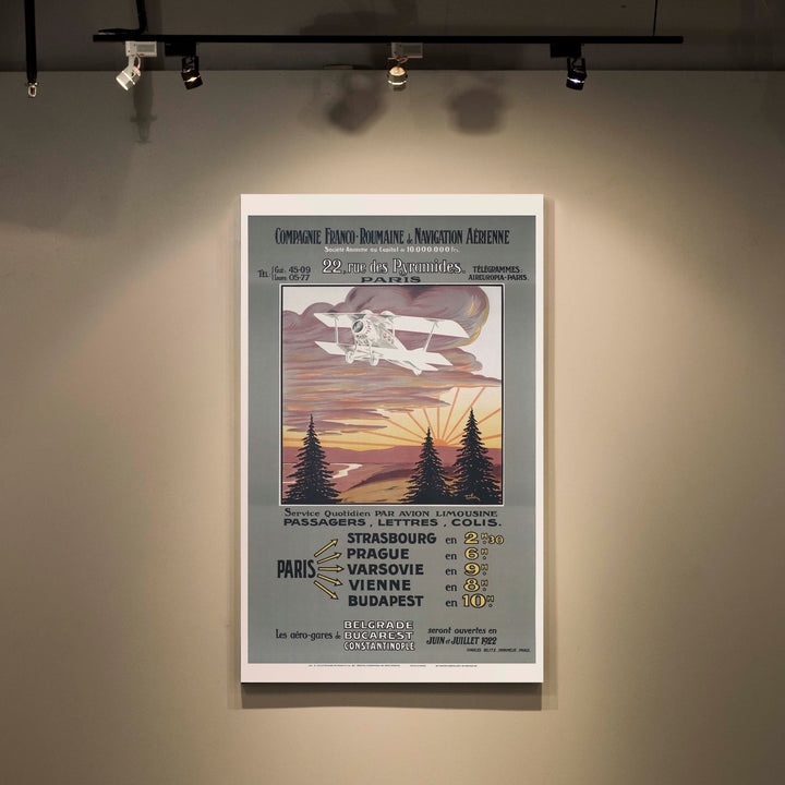 Affiche d'agence Compagnie Franco-Roumaine de navigation aérienne